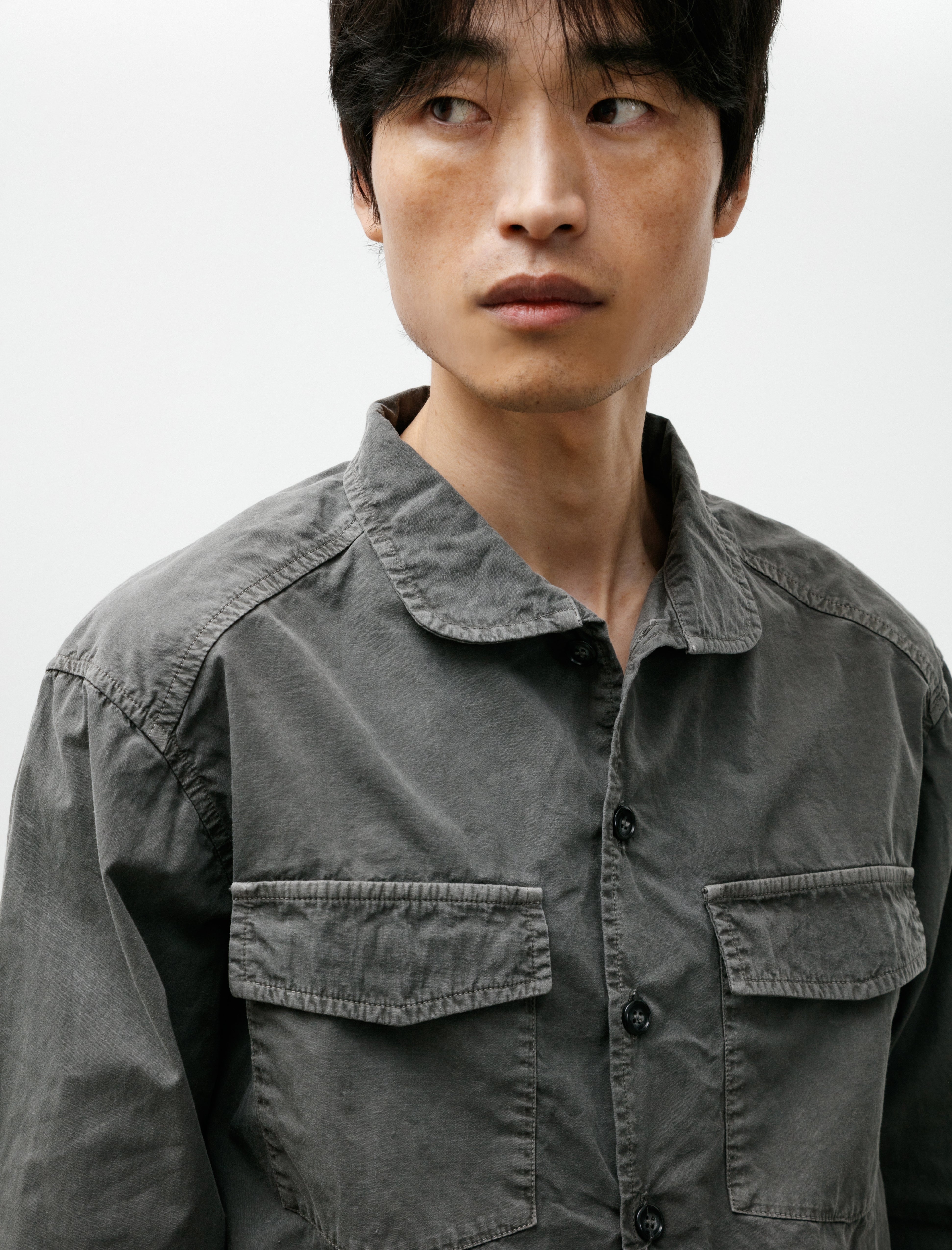 Working LS Trap Shirt Nice Cotton Poplin Shale