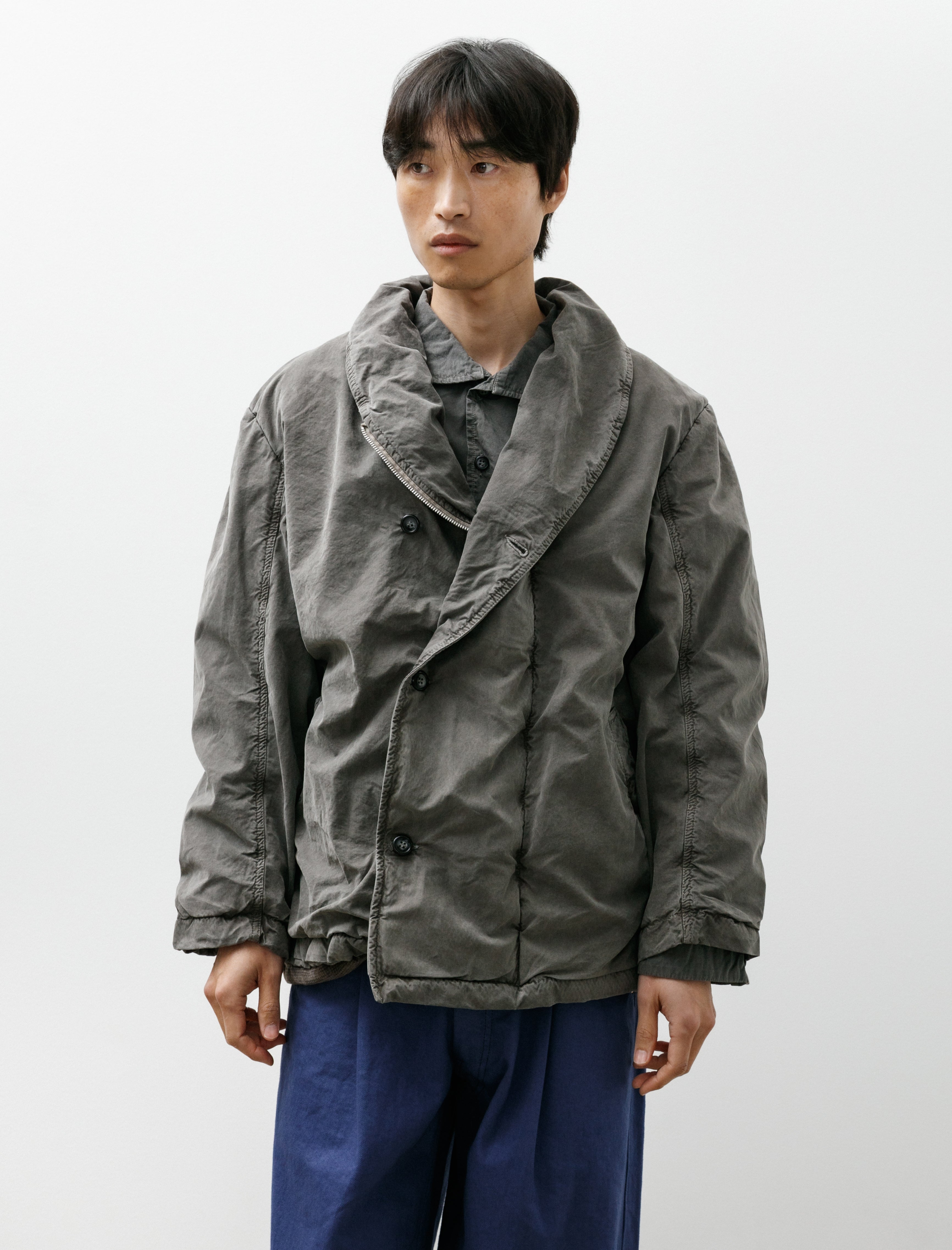Working Step Coat Peached Cotton Oxford Loft Shale