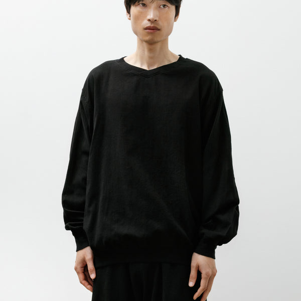トップス COMOLI OXFORD PULLOVER Comoli Oxford Pullover Black – Neighbour