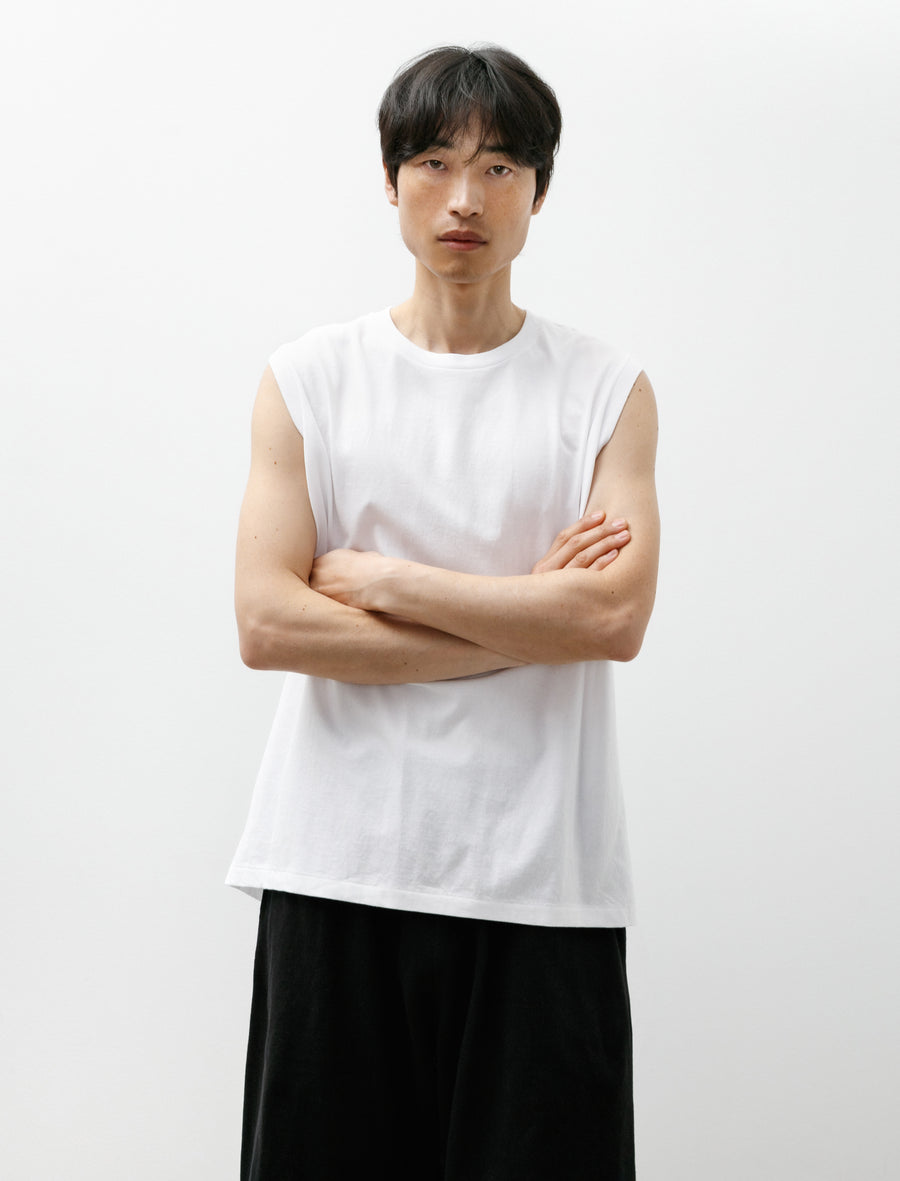 Cotton Jersey Sleeveless Top White - Image 1