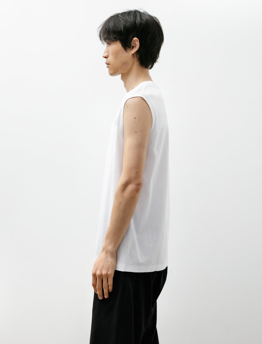 Cotton Jersey Sleeveless Top White - Image 3