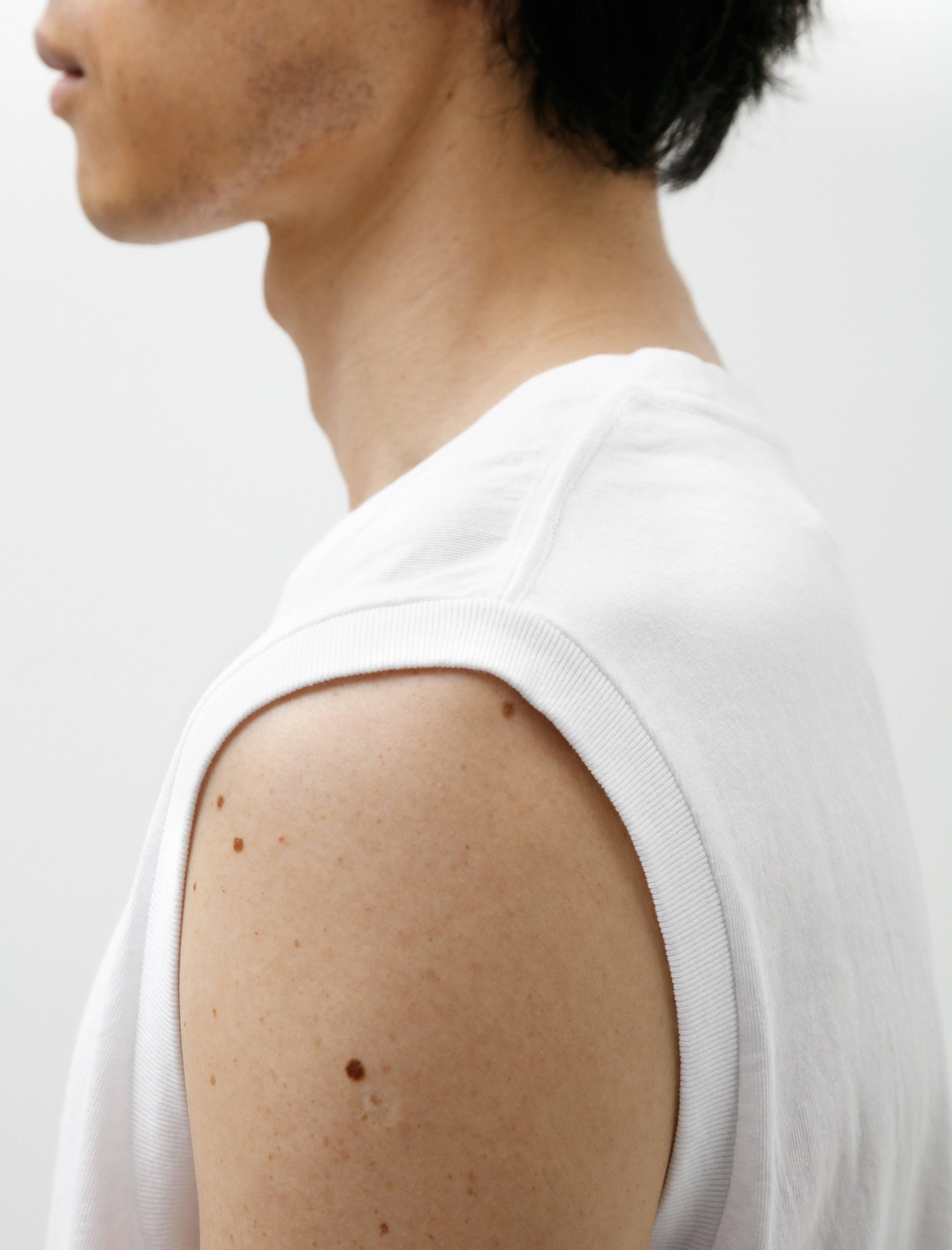 Comoli Cotton Jersey Sleeveless Top White