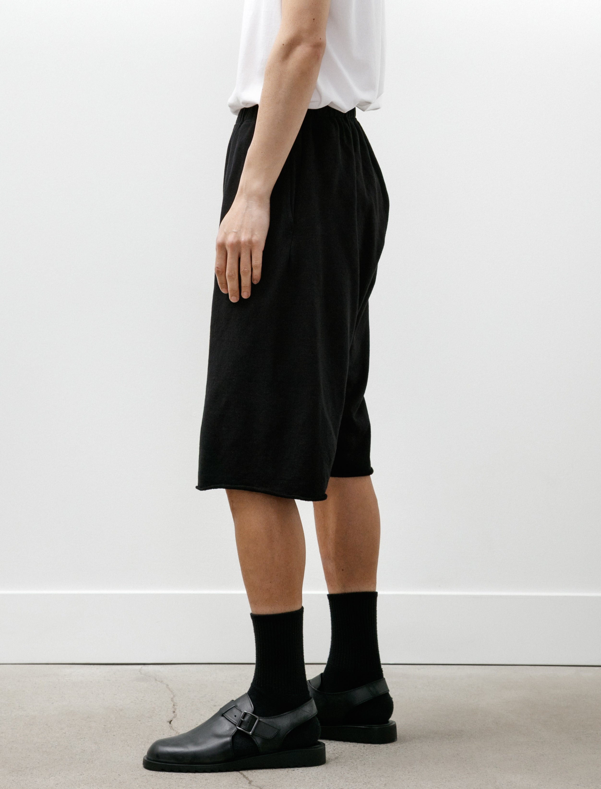 Comoli LW Cotton Fleece Shorts Black