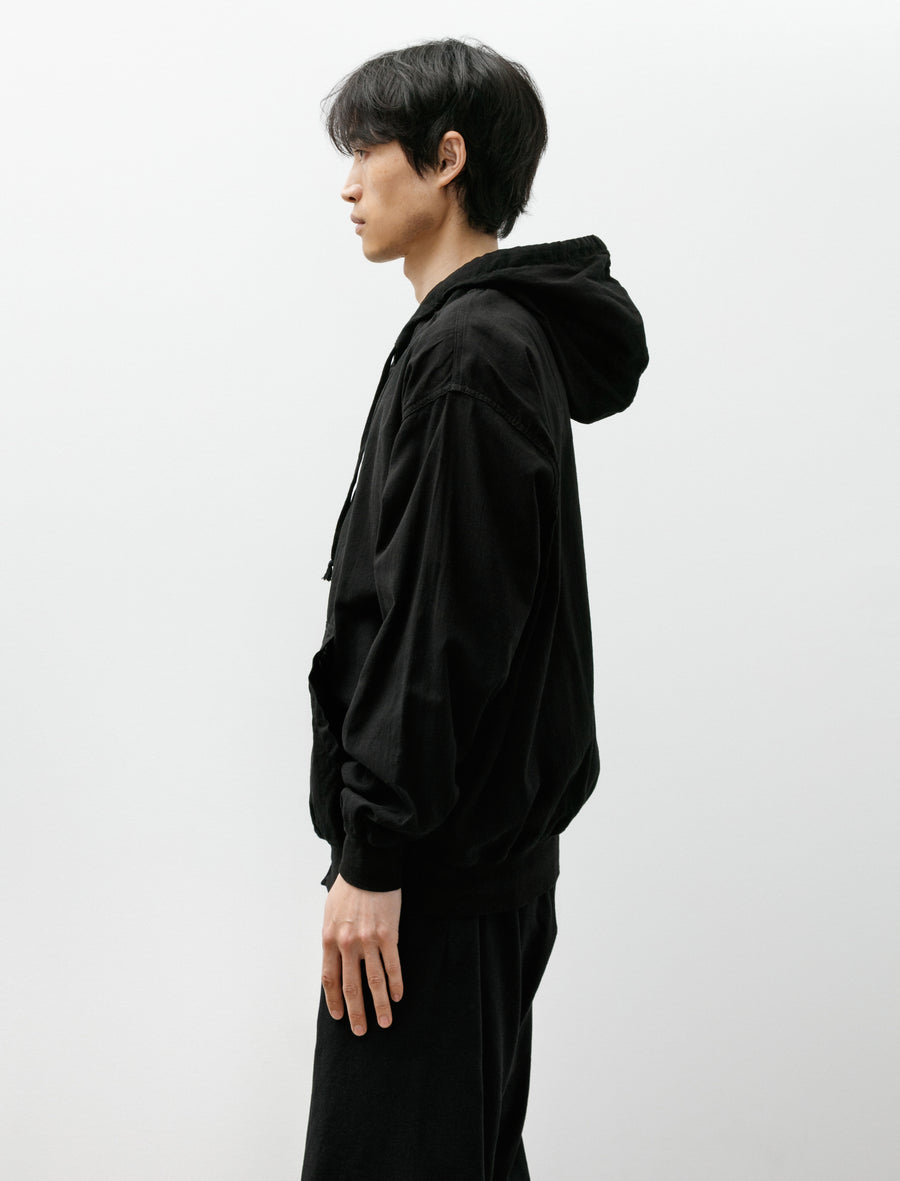 Oxford Zip Hoodie Black - Image 3