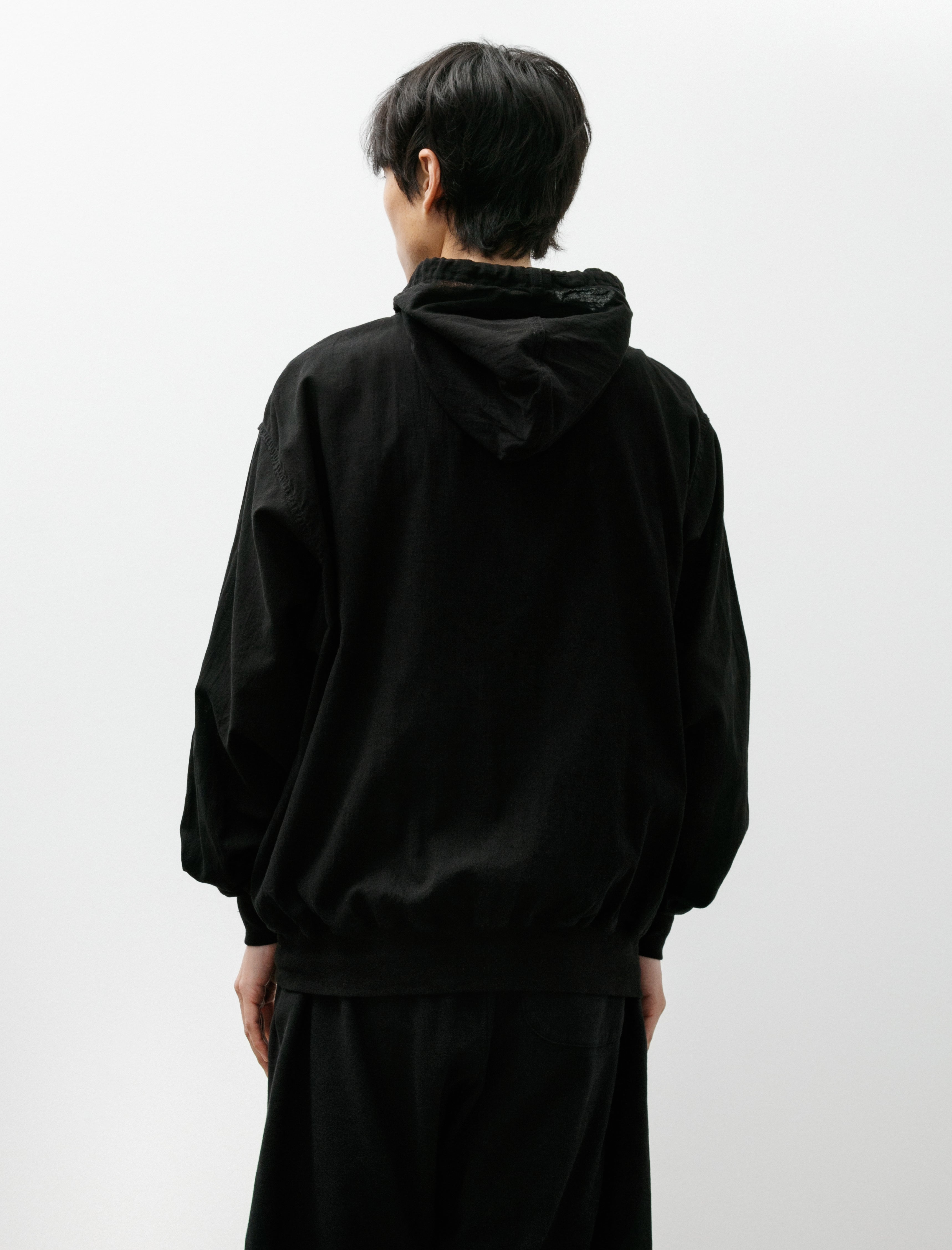 Comoli Oxford Zip Hoodie Black