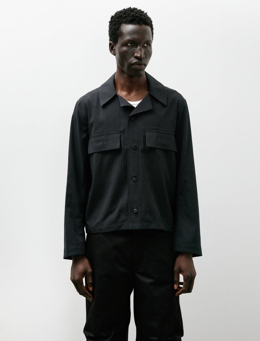 Wing Mesh Button Down Black - Image 1