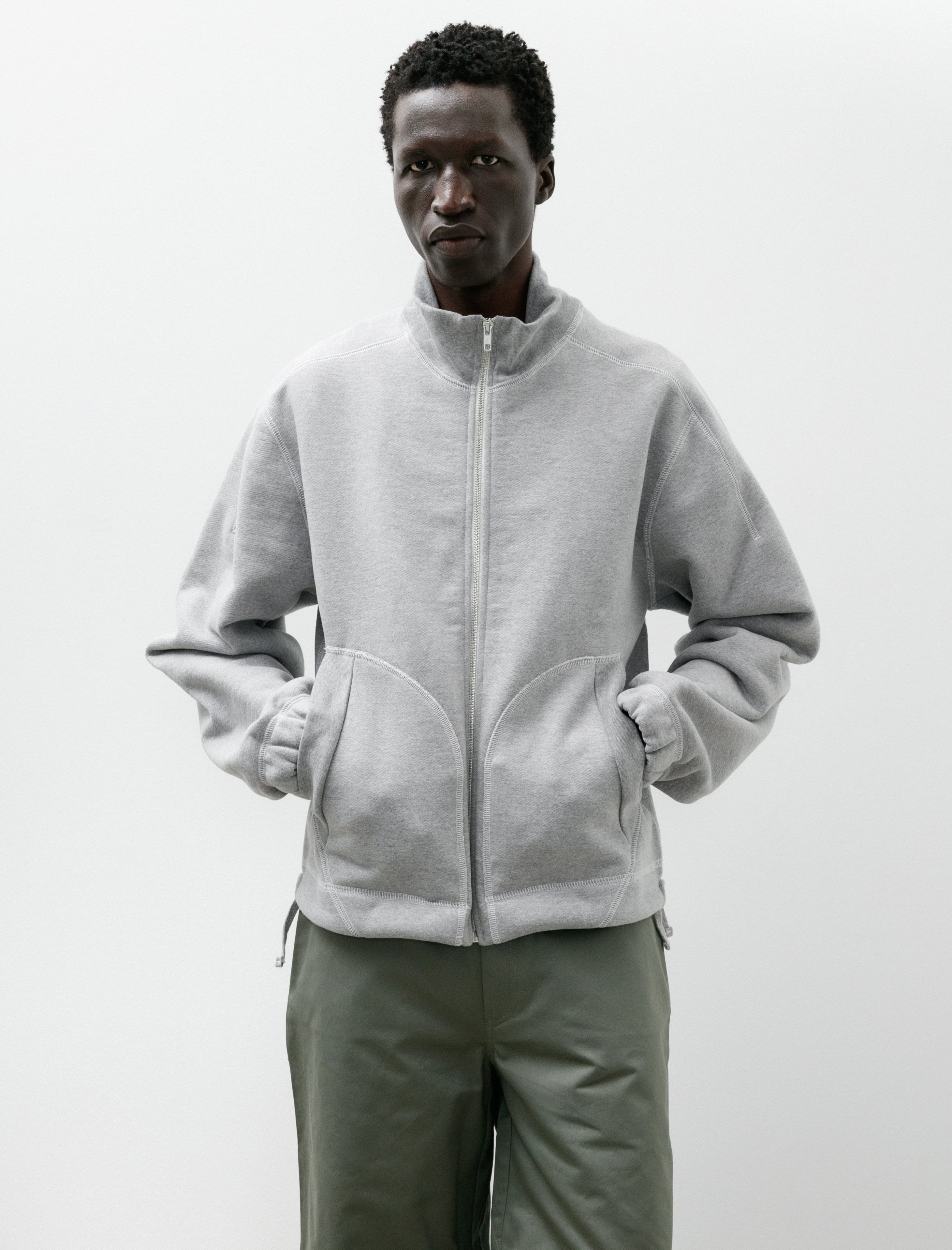 Colin Meredith Knot Zip Sweater Heather Grey
