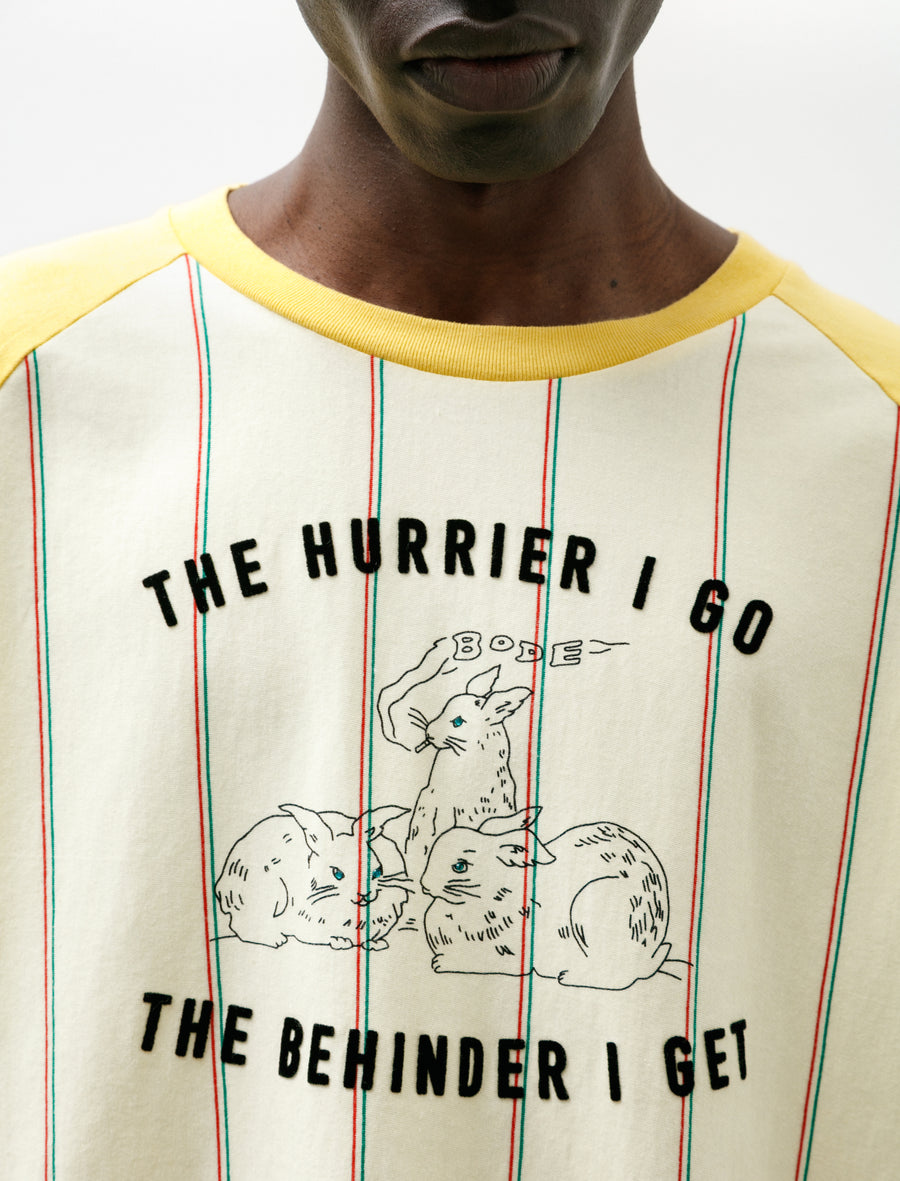 Summertime Stripe Baseball Tee Yellow Multi - Image 4