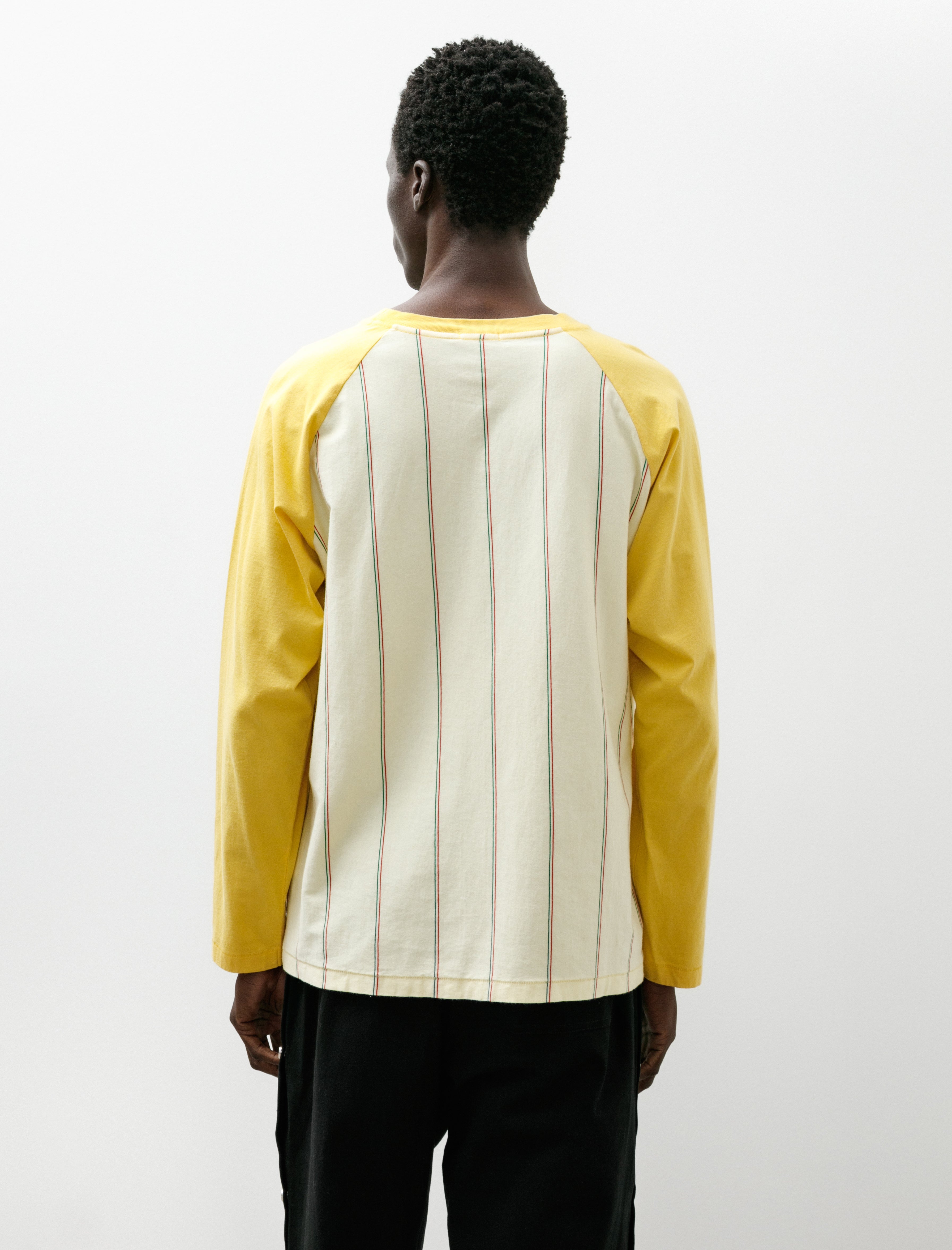 Bode Summertime Stripe Baseball Tee Yellow Multi