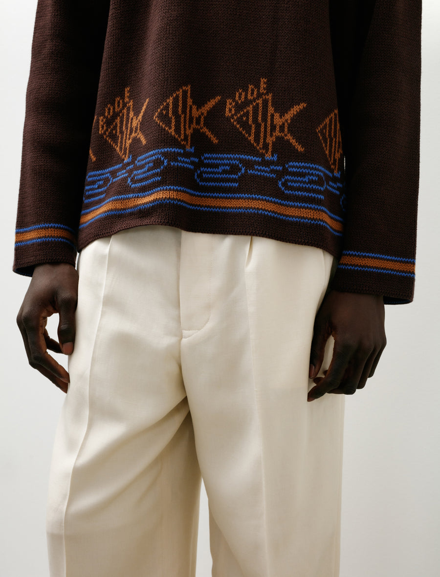 Fish School Sweater Brown Multi - Image 4