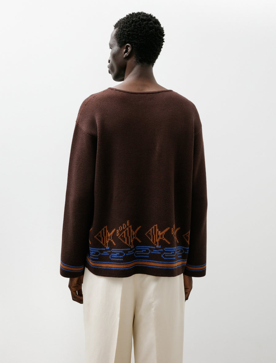 Fish School Sweater Brown Multi - Image 2