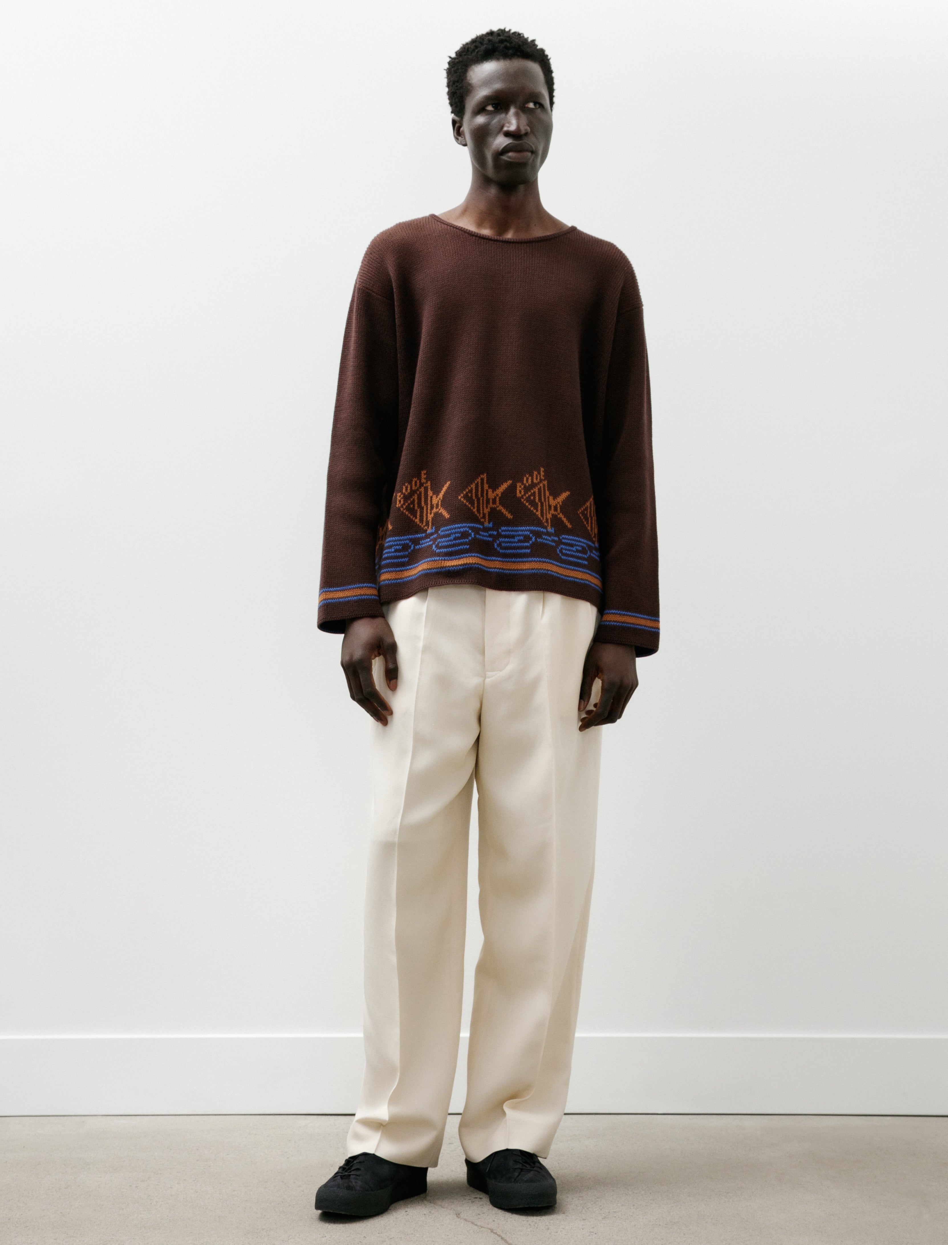 Bode Slub Weave Trousers Cream