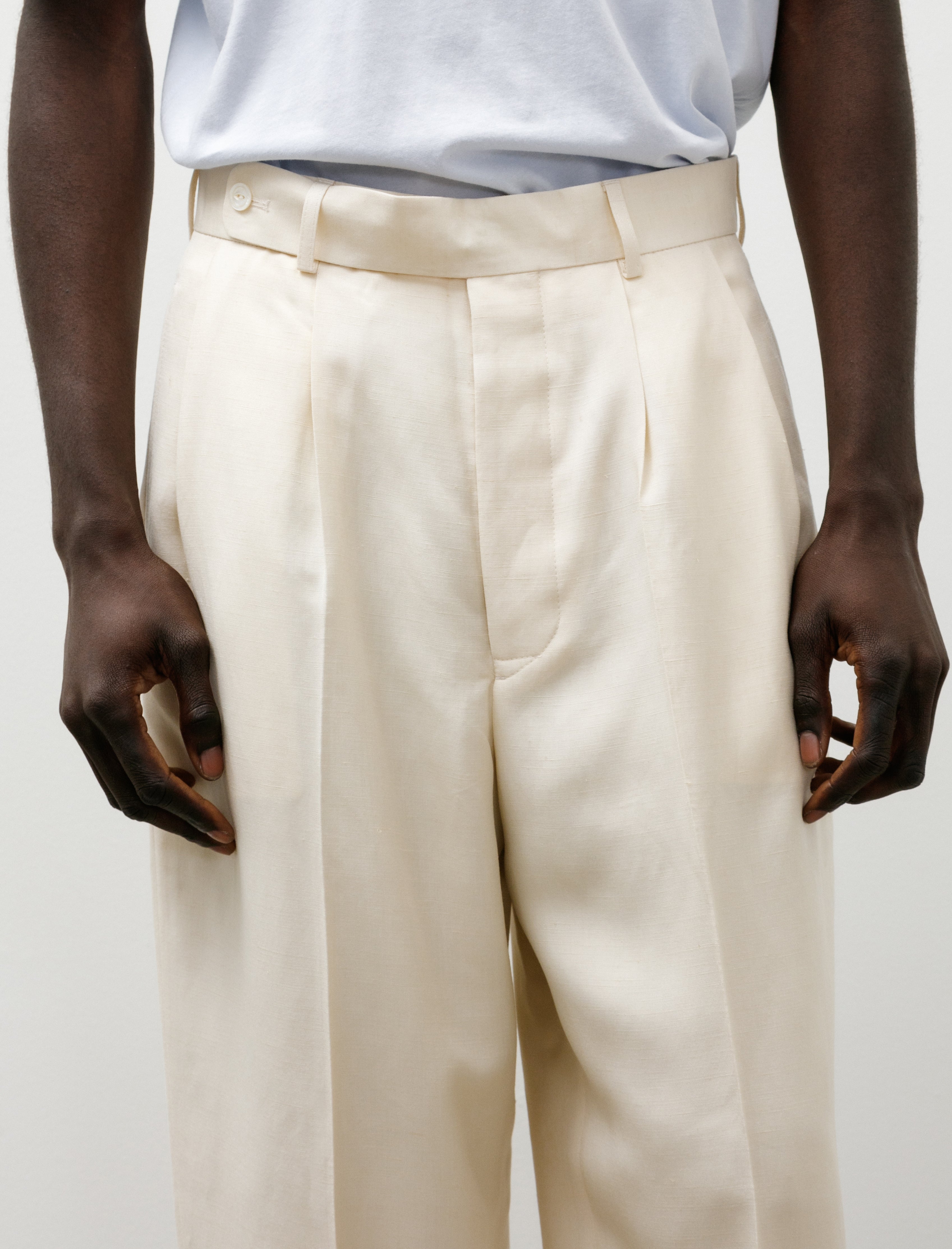 Bode Slub Weave Trousers Cream