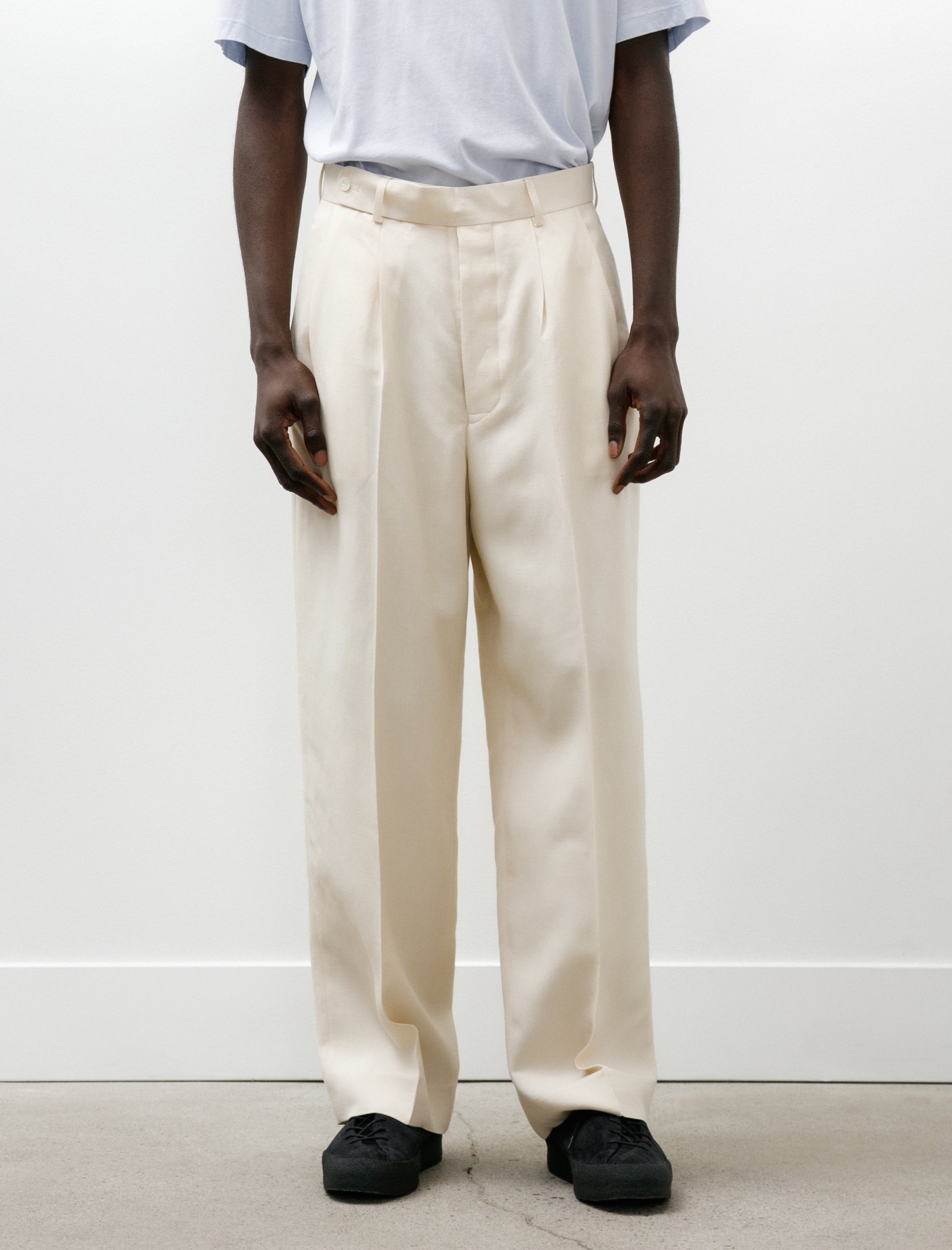 Bode Slub Weave Trousers Cream