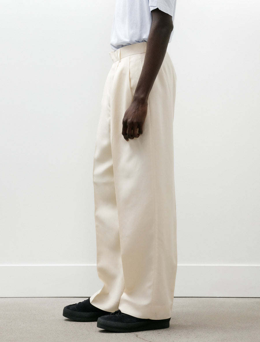 Slub Weave Trousers Cream - Image 6