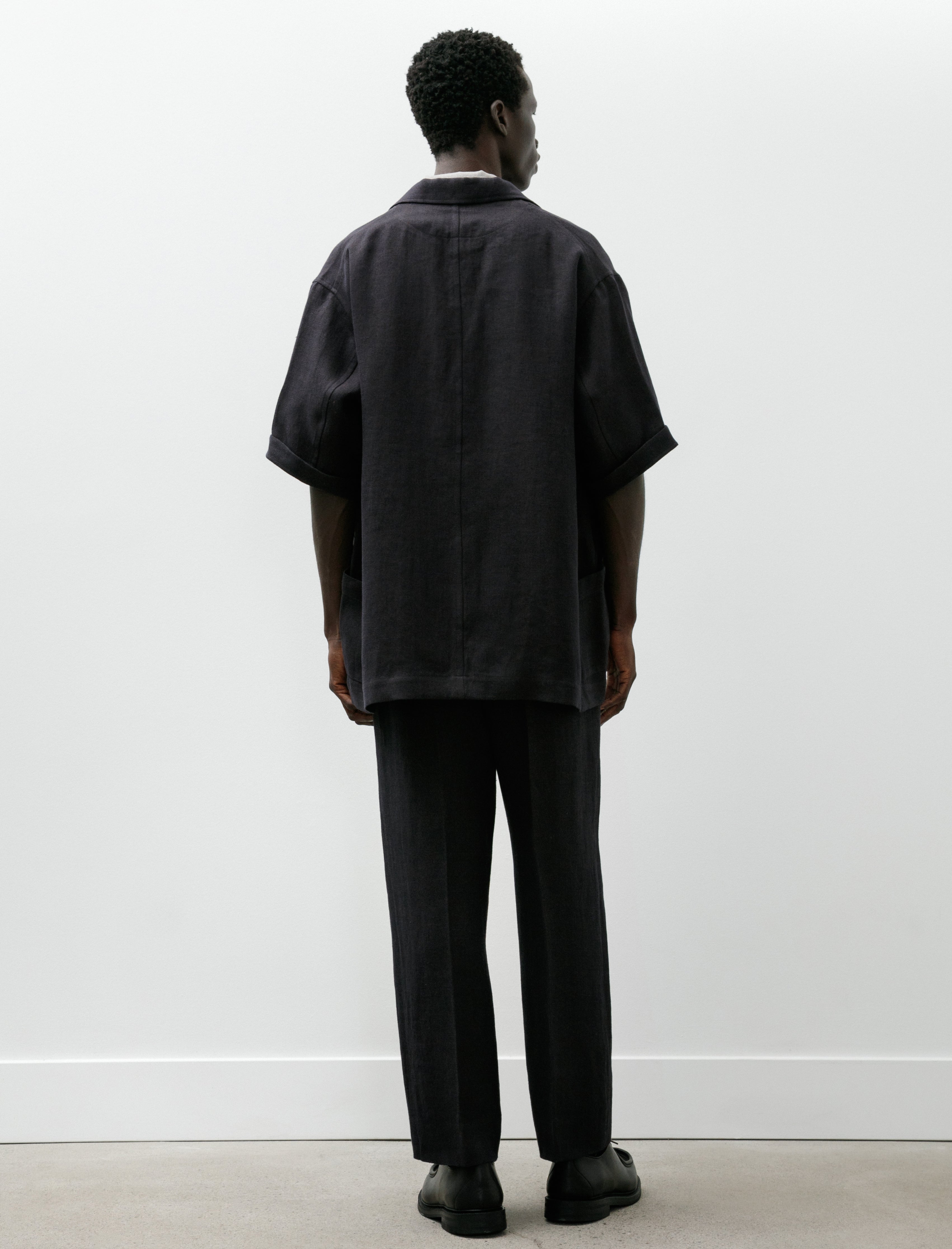 Gorsch Linen Side Tack Trousers Navy Brown