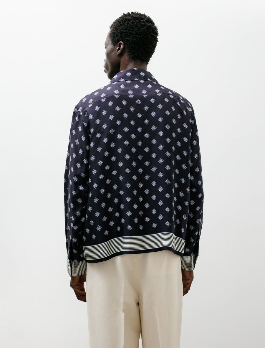 Foyer Diamond Long Sleeve Shirt Navy Blue - Image 2