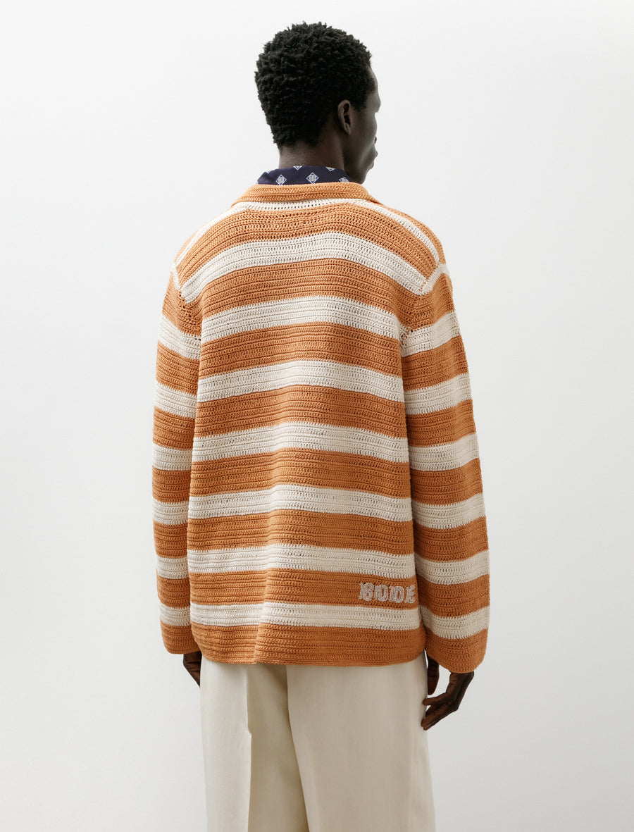 Sherbet Crochet Long Sleeve Shirt Orange Cream - Image 2