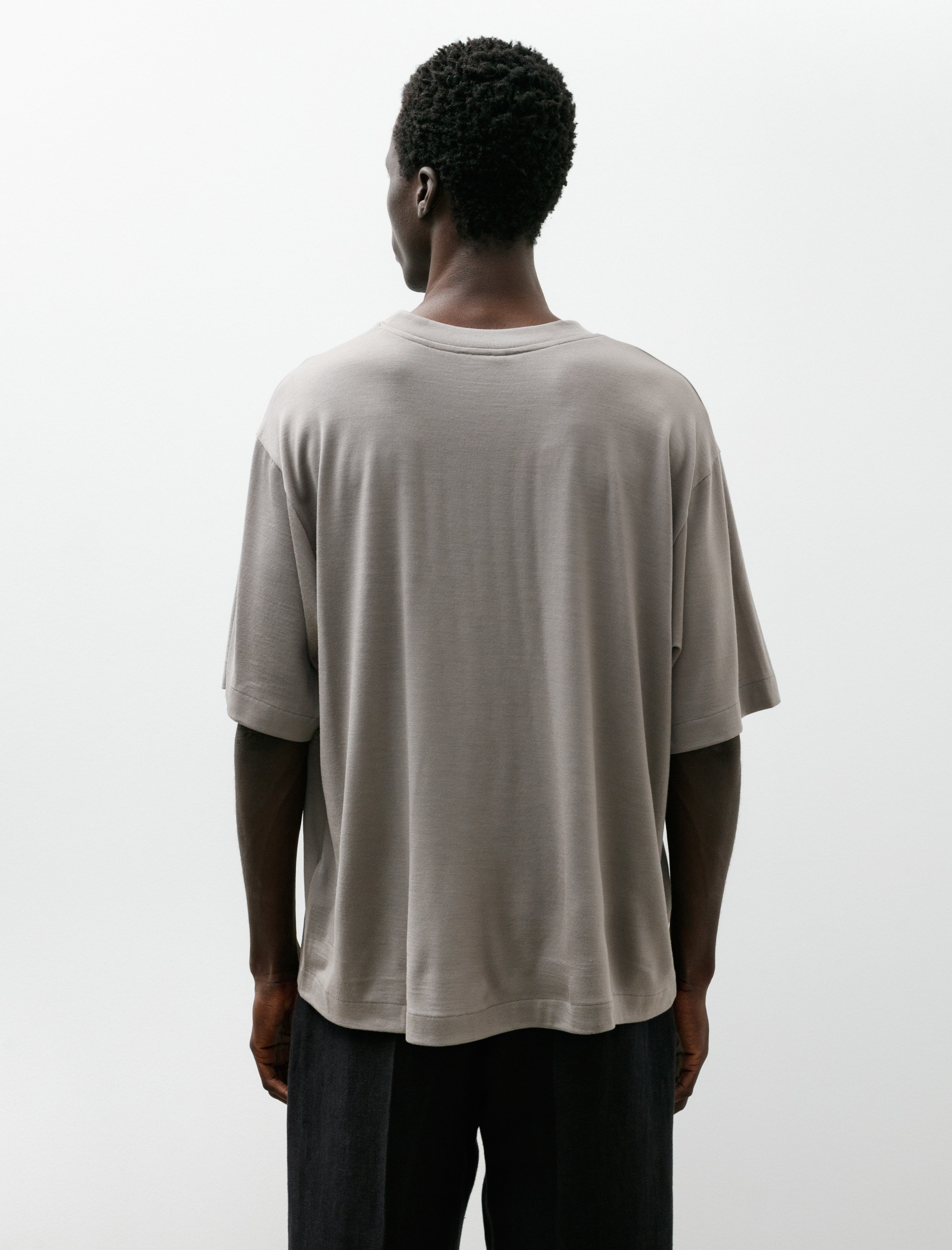 Gorsch Merino Wool Pullover Short Sleeve Knit Beige