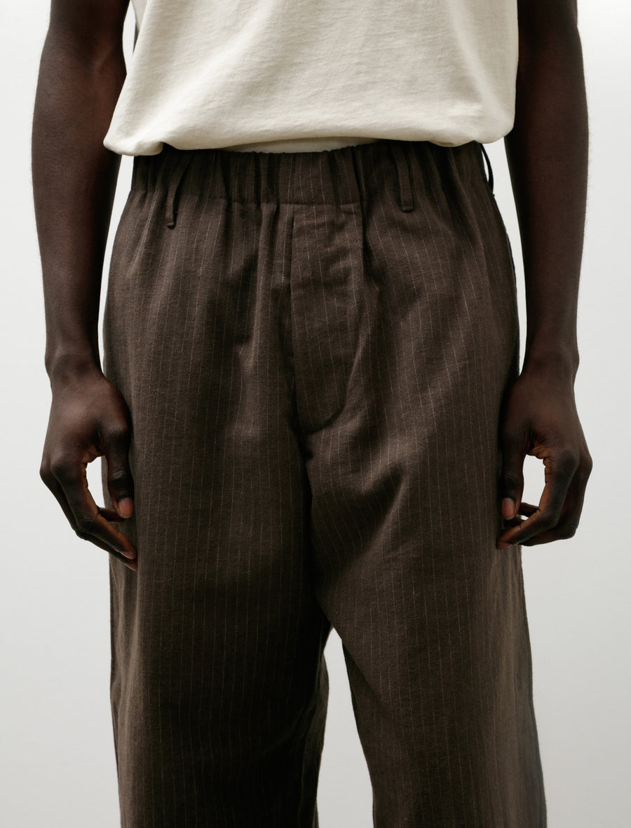 Carry On Pant Dark Brown Cotton/Linen/Wool Stripe - Image 7