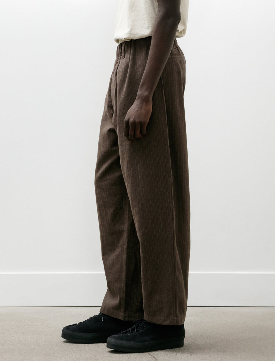 Carry On Pant Dark Brown Cotton/Linen/Wool Stripe - Image 6