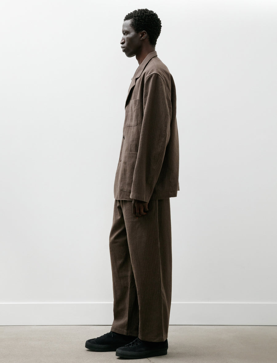 Carry On Jacket Dark Brown Cotton/Linen/Wool Stripe - Image 6