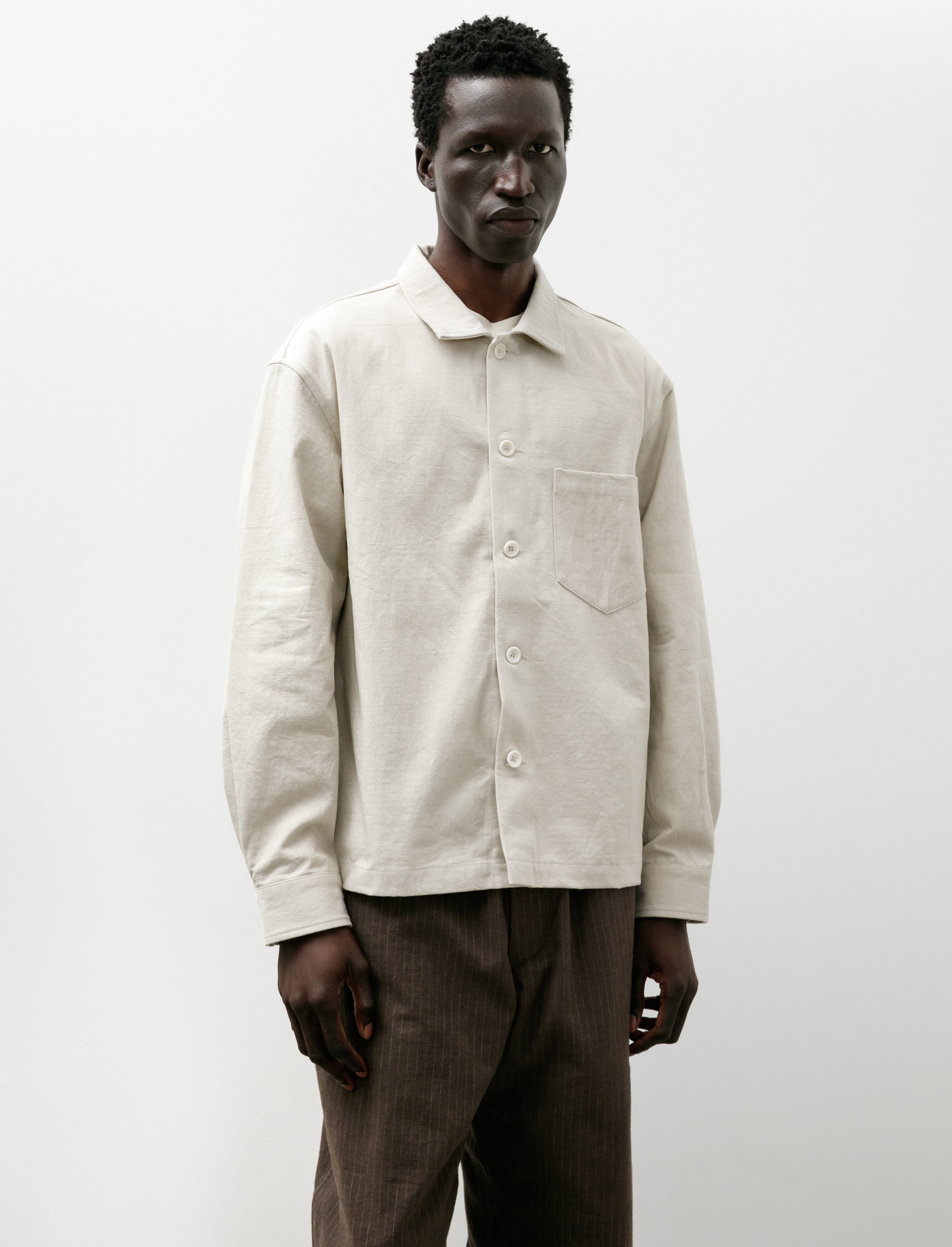 James Coward Travail Shirt Clay Satin Drum Cotton