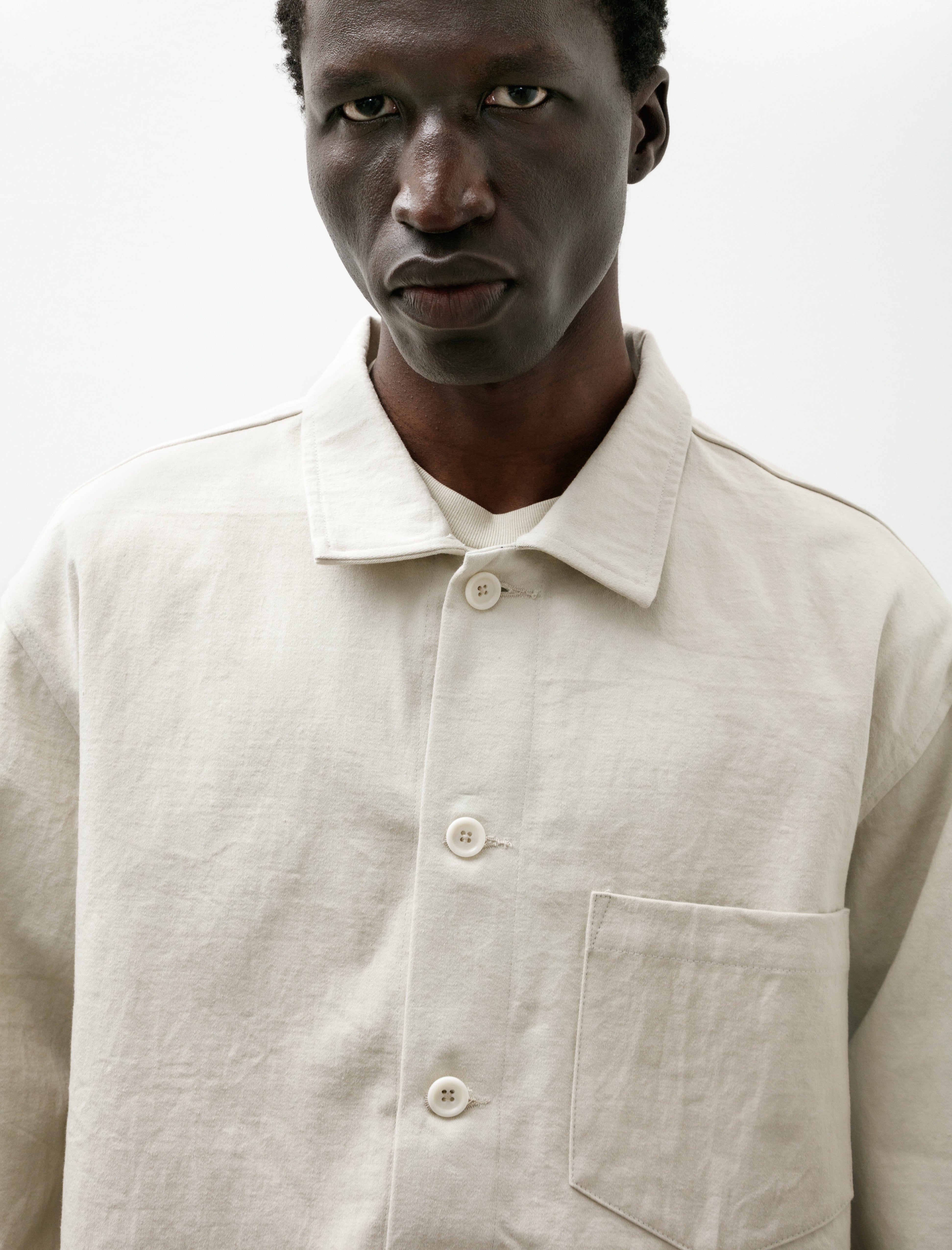 James Coward Travail Shirt Clay Satin Drum Cotton