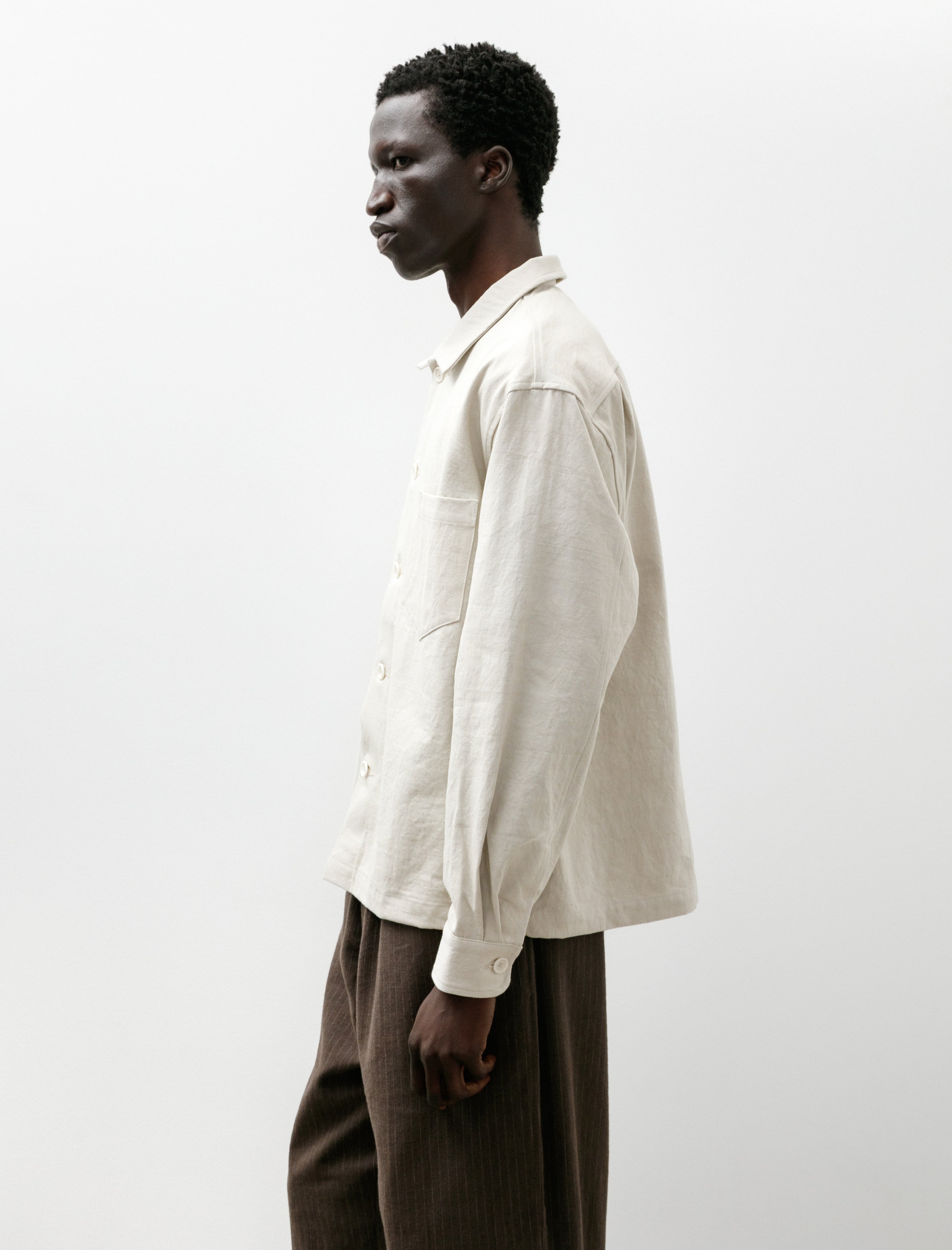 James Coward Travail Shirt Clay Satin Drum Cotton