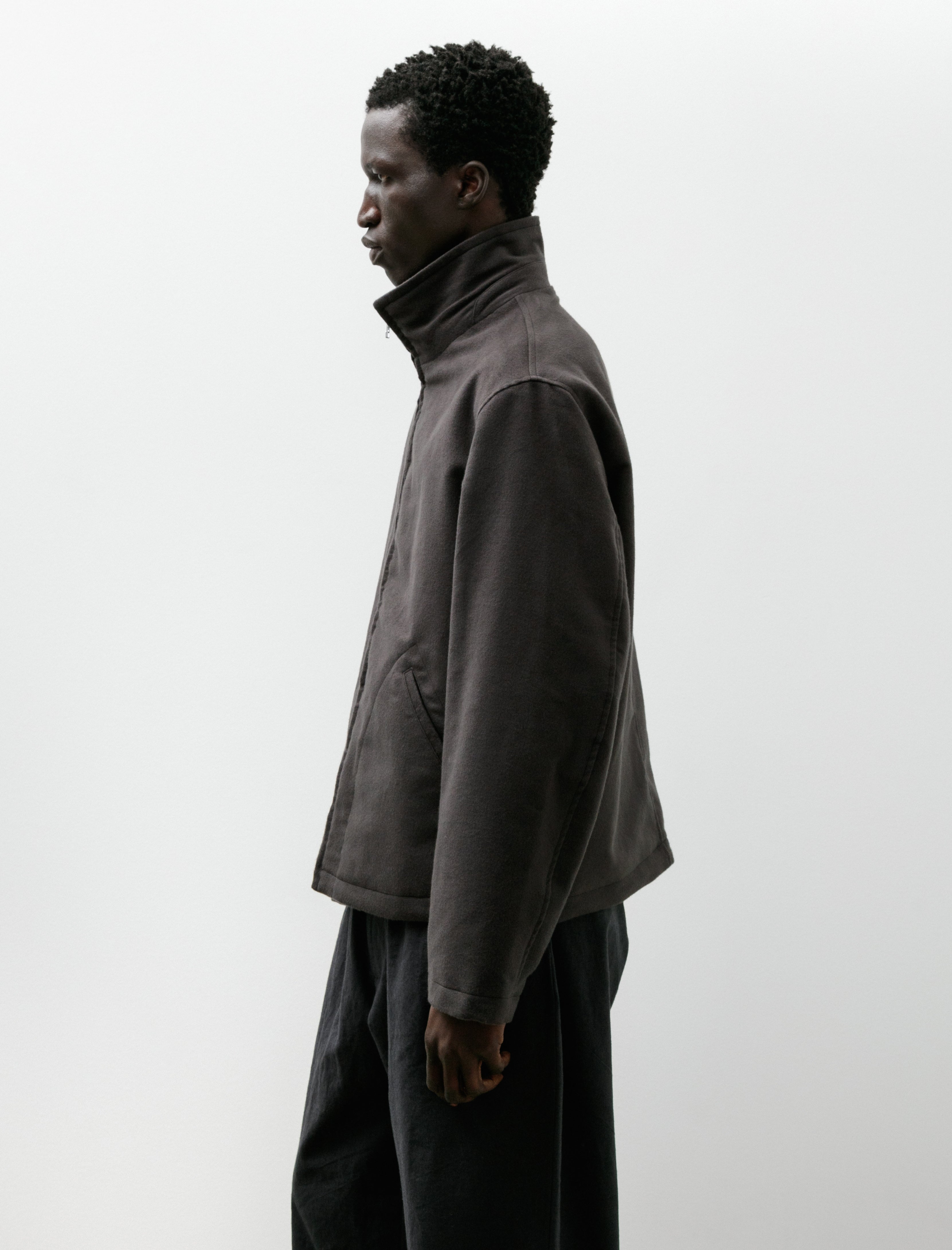 James Coward Circuit Jacket Charcoal Cotton Silk Moleskin
