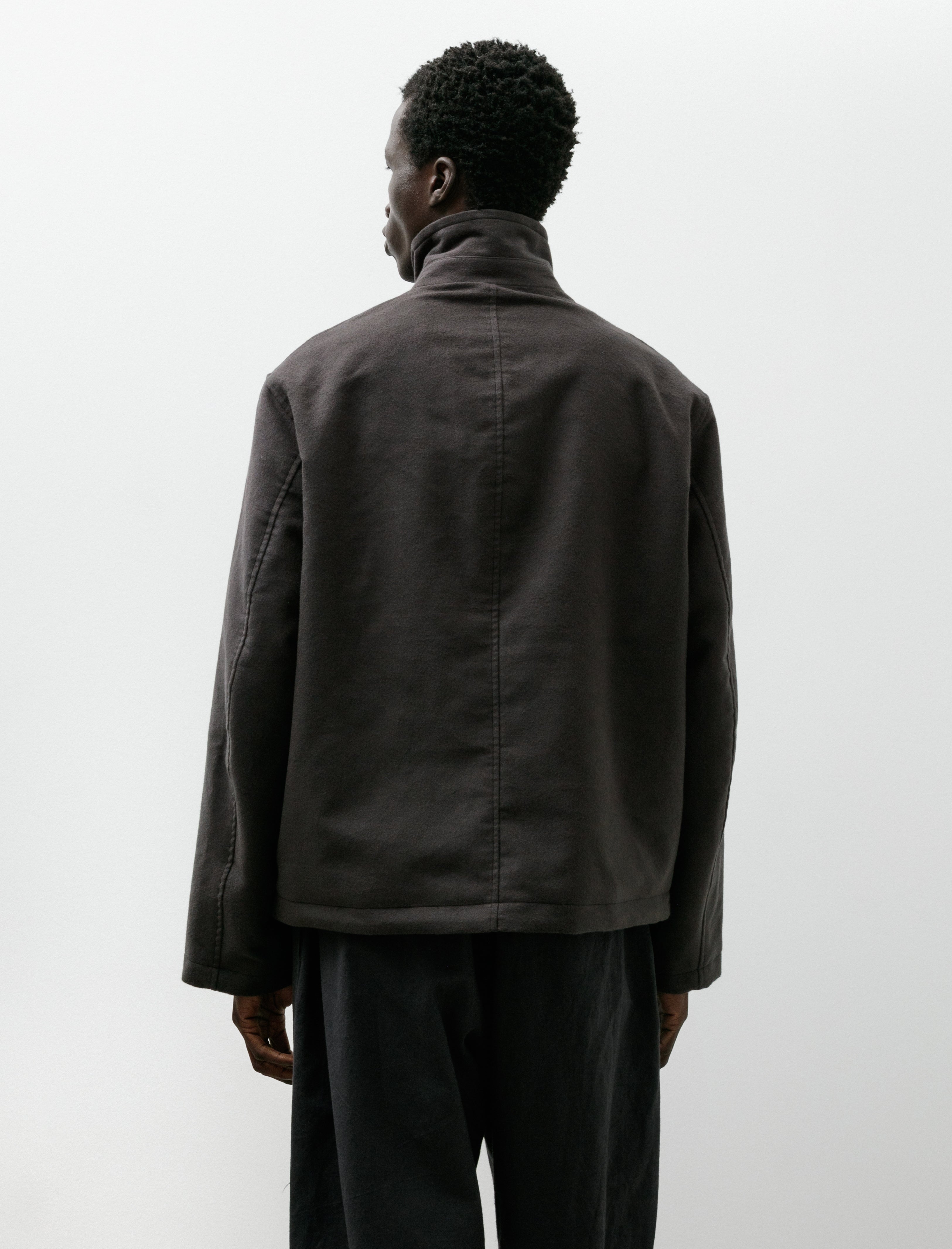 James Coward Circuit Jacket Charcoal Cotton Silk Moleskin