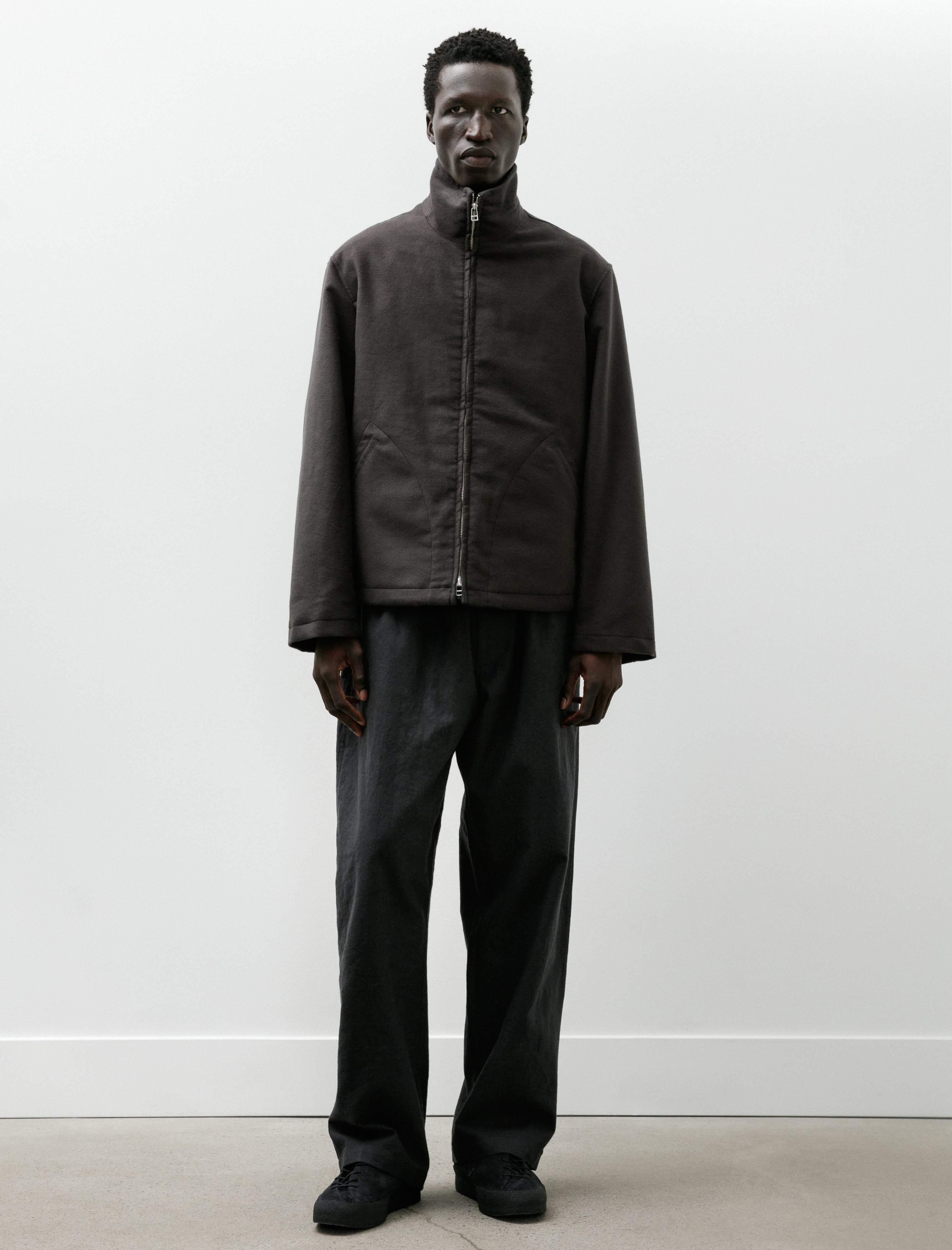 James Coward Circuit Jacket Charcoal Cotton Silk Moleskin
