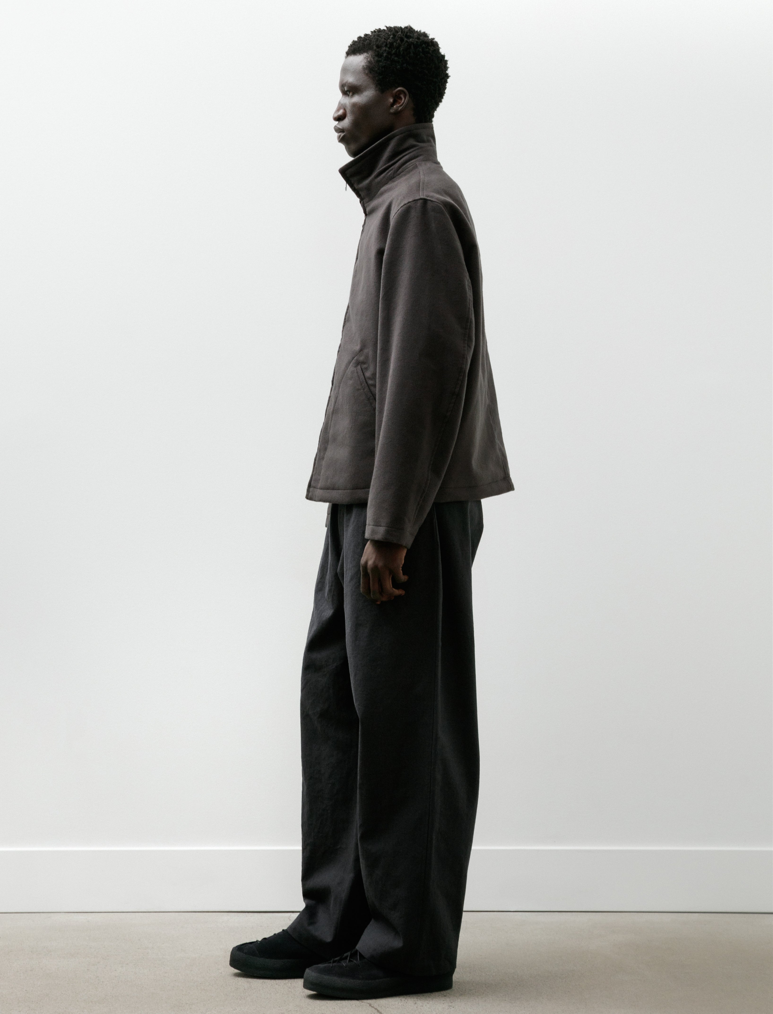James Coward Circuit Jacket Charcoal Cotton Silk Moleskin