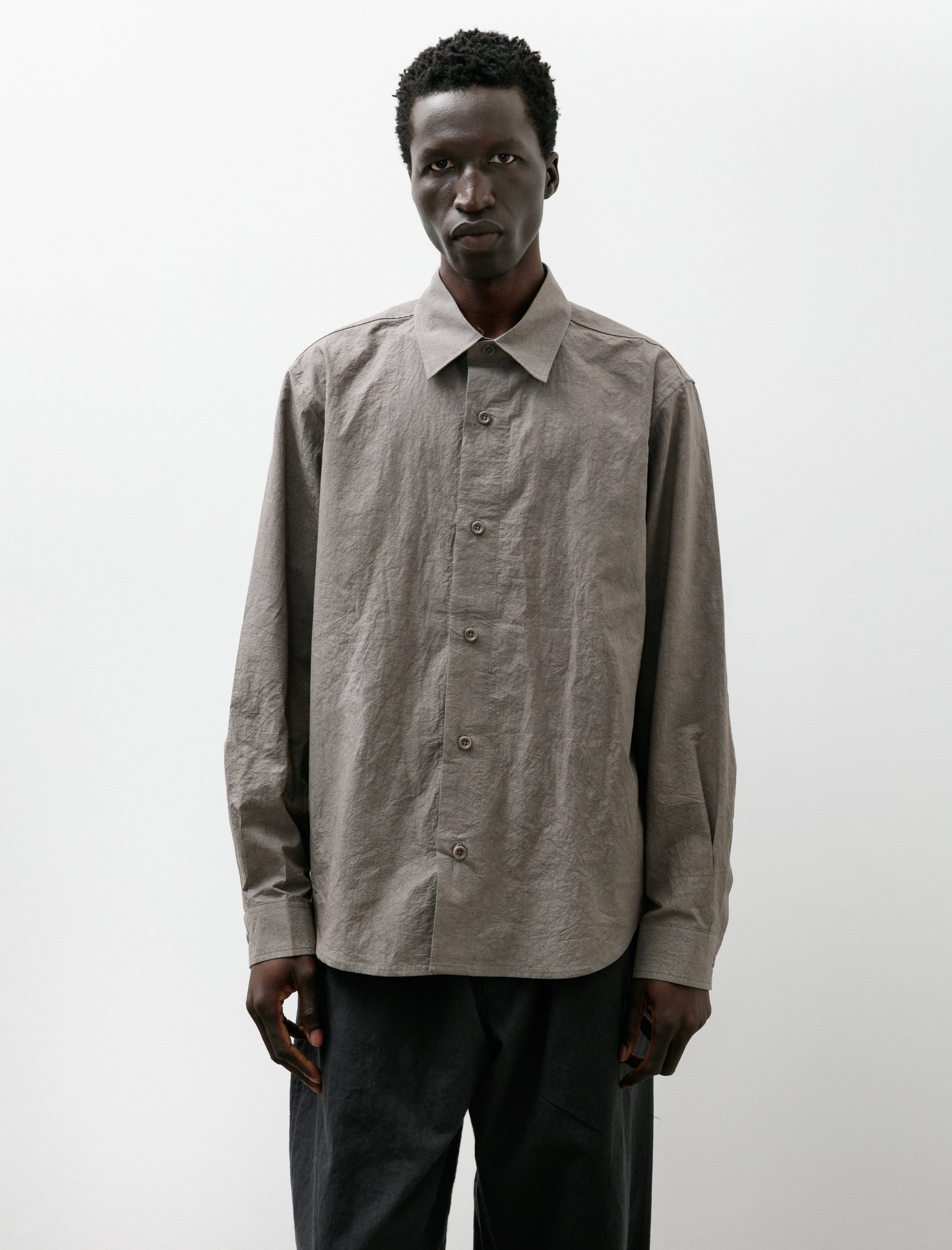 James Coward Filter Shirt Grey Typewriter Drum Cotton