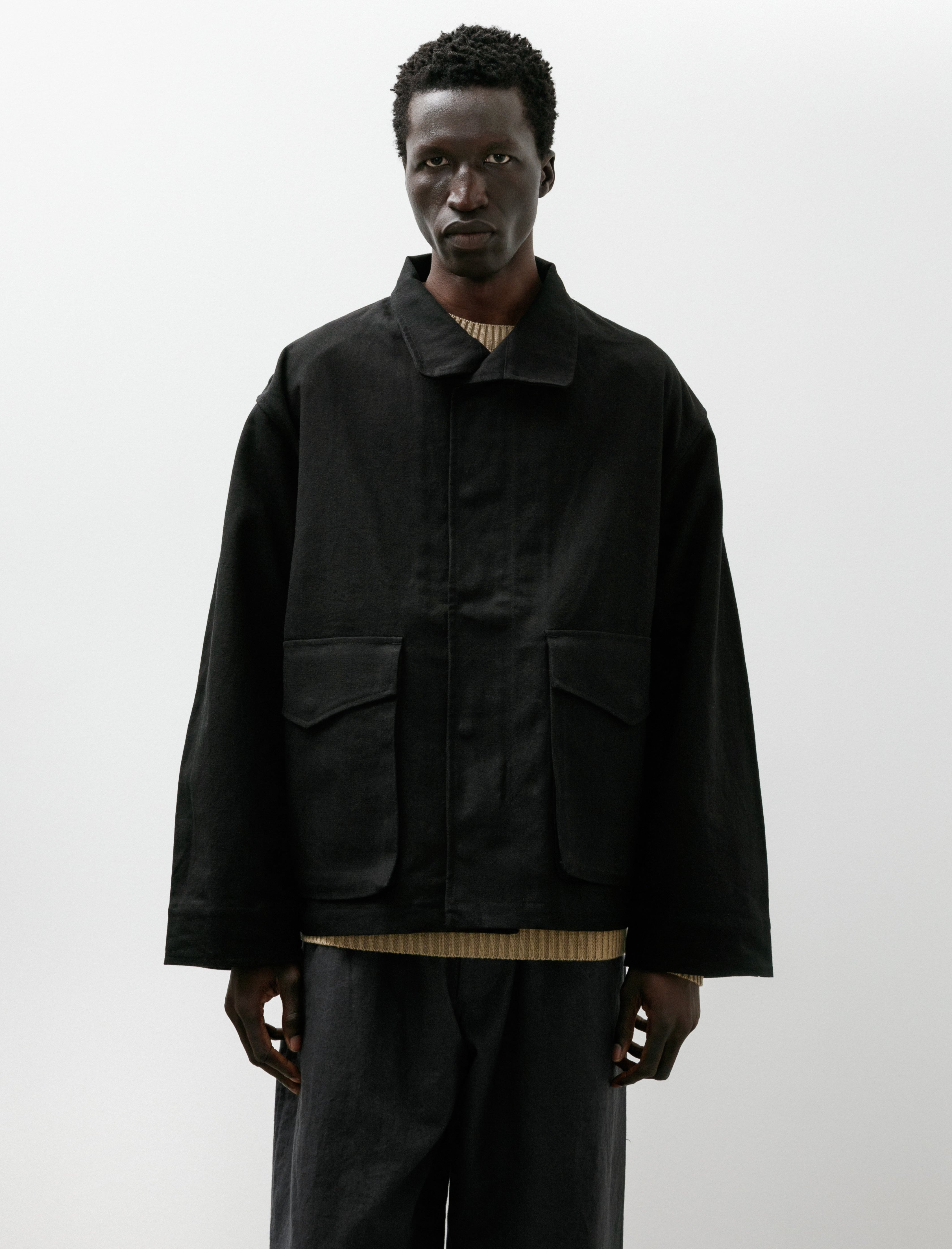 James Coward Six Jacket Black Waxed Cotton Washi Ox