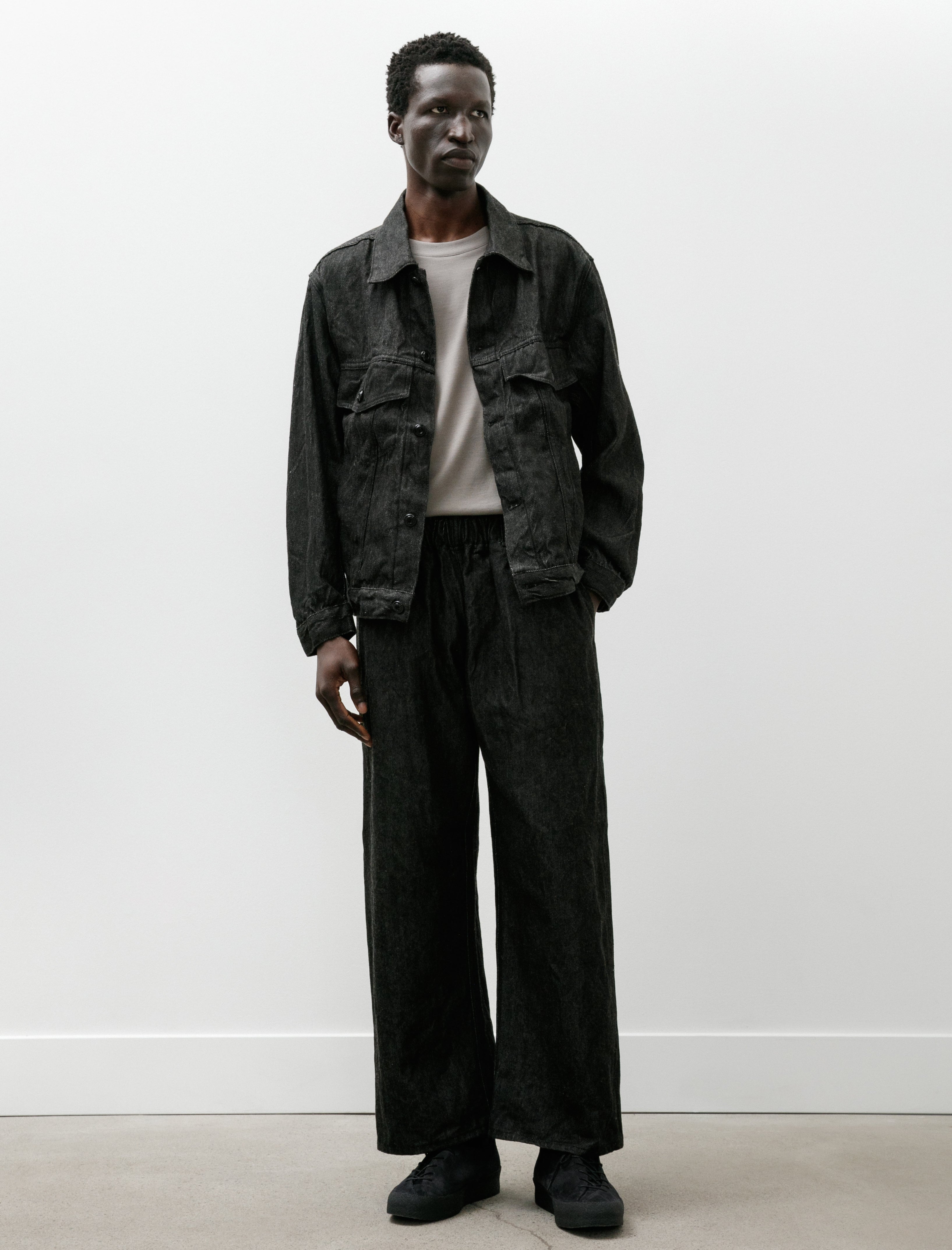 Dana Lee Brown Crawl Jacket Hemp Warp Wool Selvedge Fox Fibre Stripe