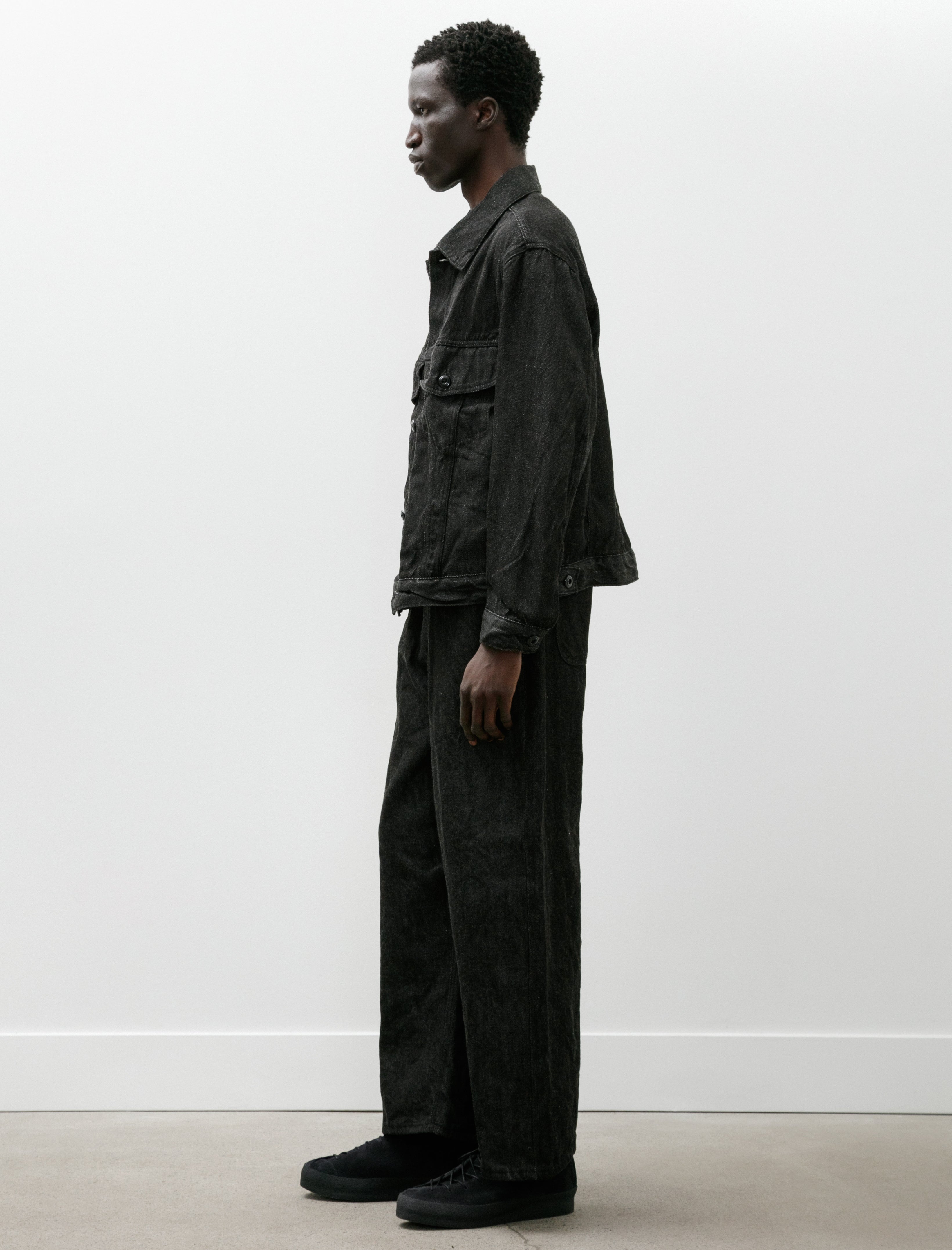 Dana Lee Brown Crawl Jacket Hemp Warp Wool Selvedge Fox Fibre Stripe