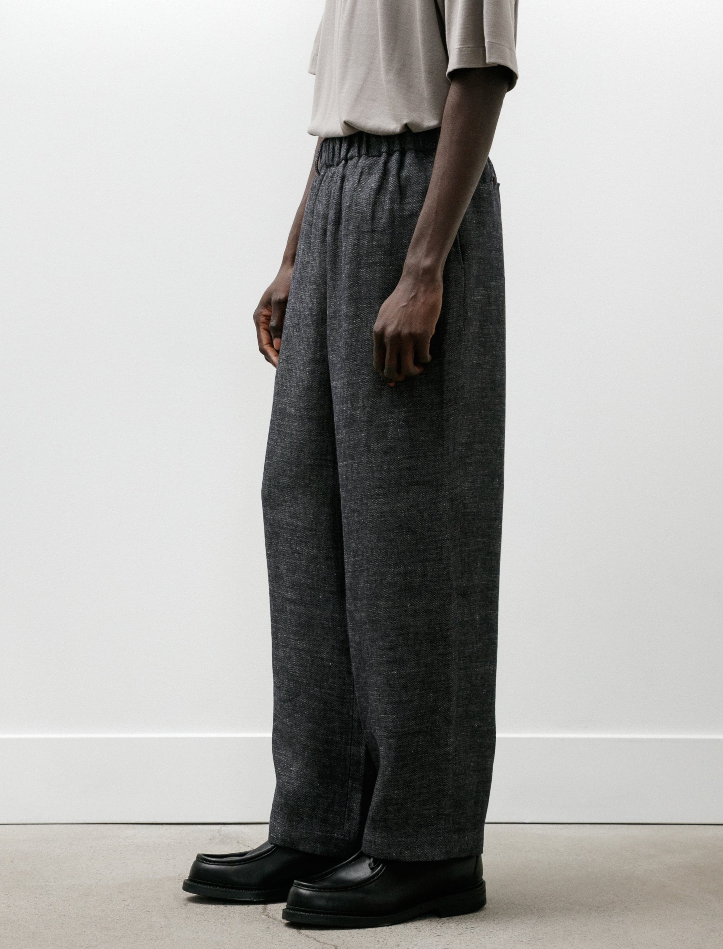 Gorsch Linen Easy Trousers Navy Grey