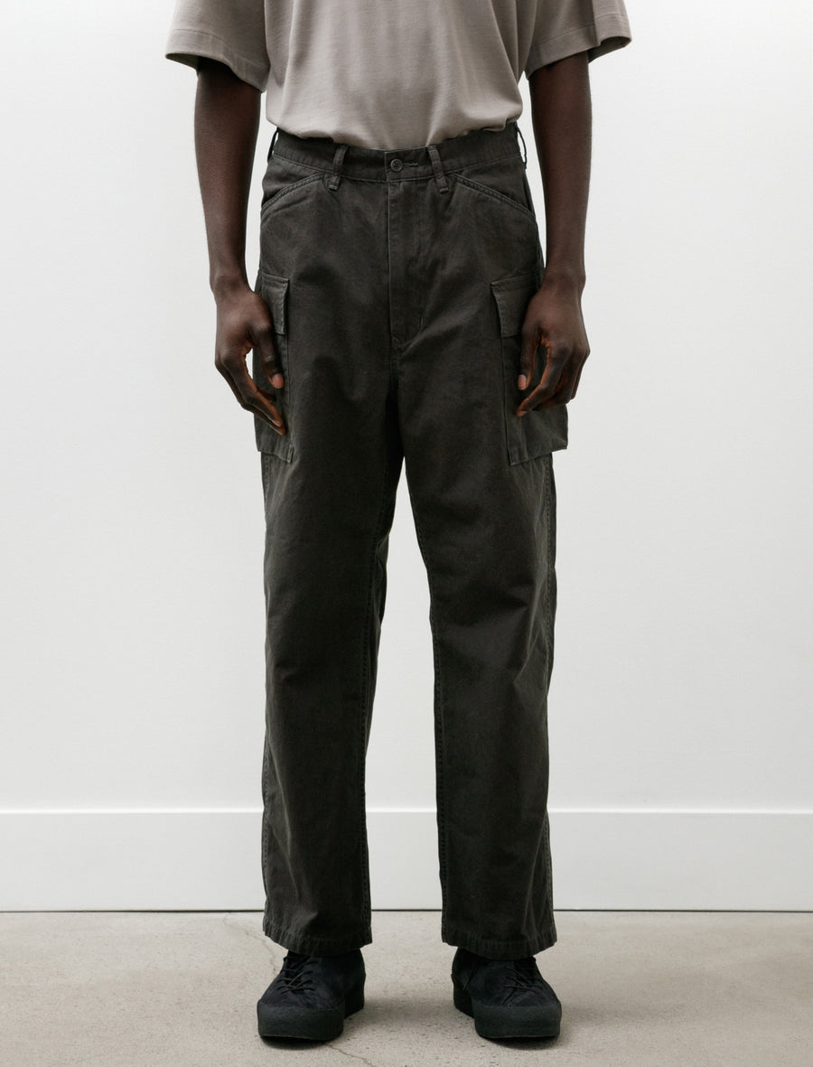 Poplin Cloth Cargo Trousers Faded Charcoal - Image 4