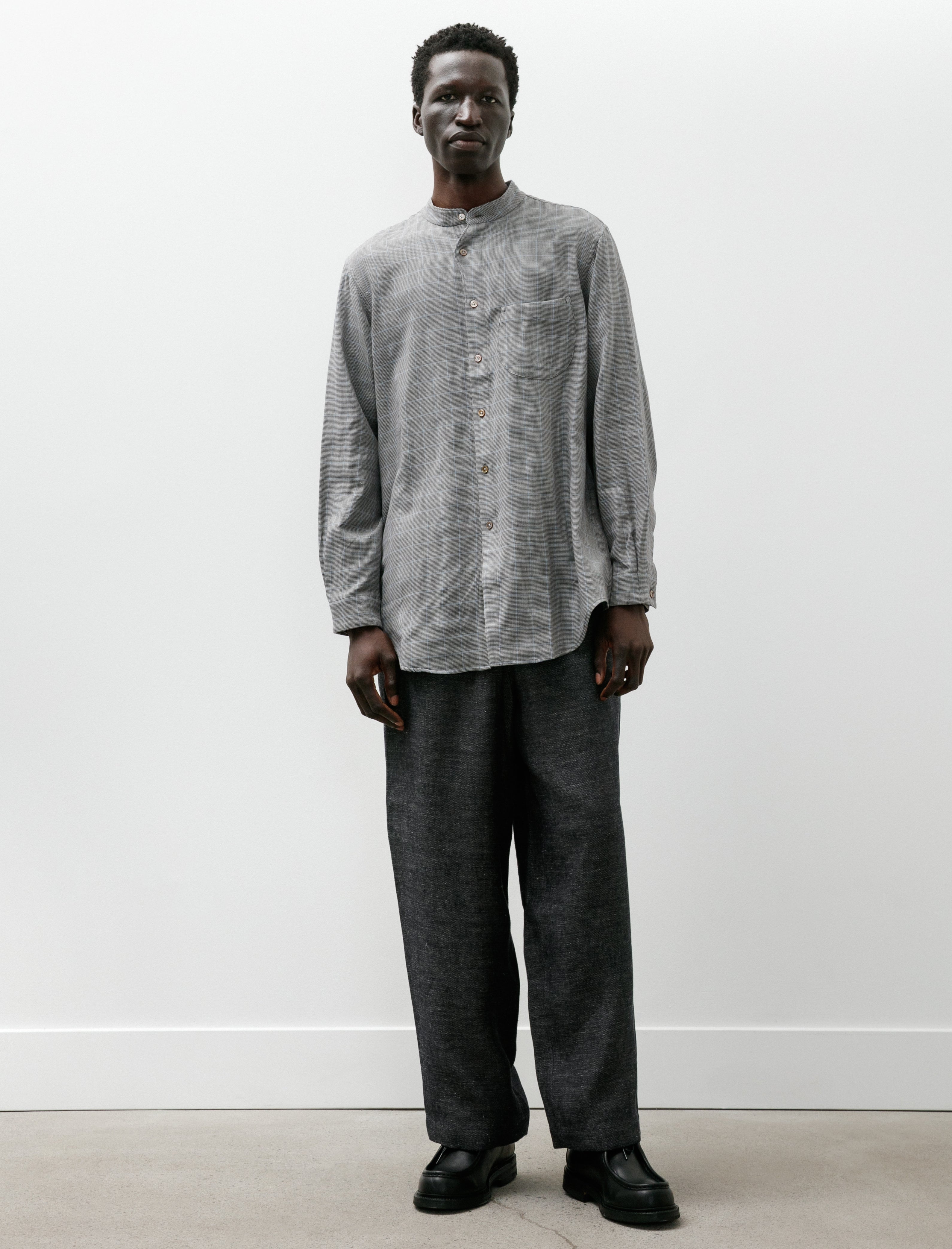Gorsch Linen Easy Trousers Navy Grey