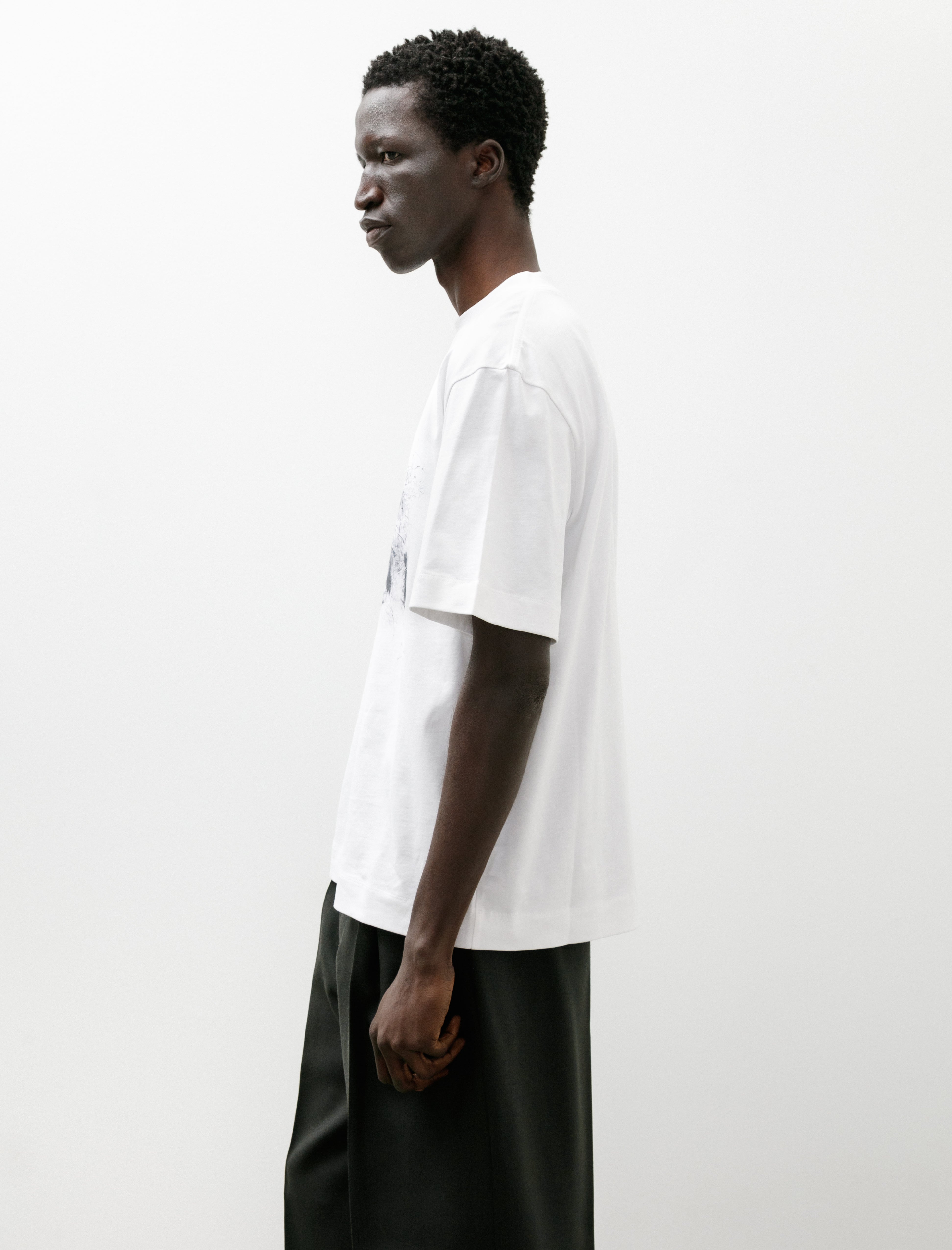 Margaret Howell Grasses T-Shirt Cotton Jersey White