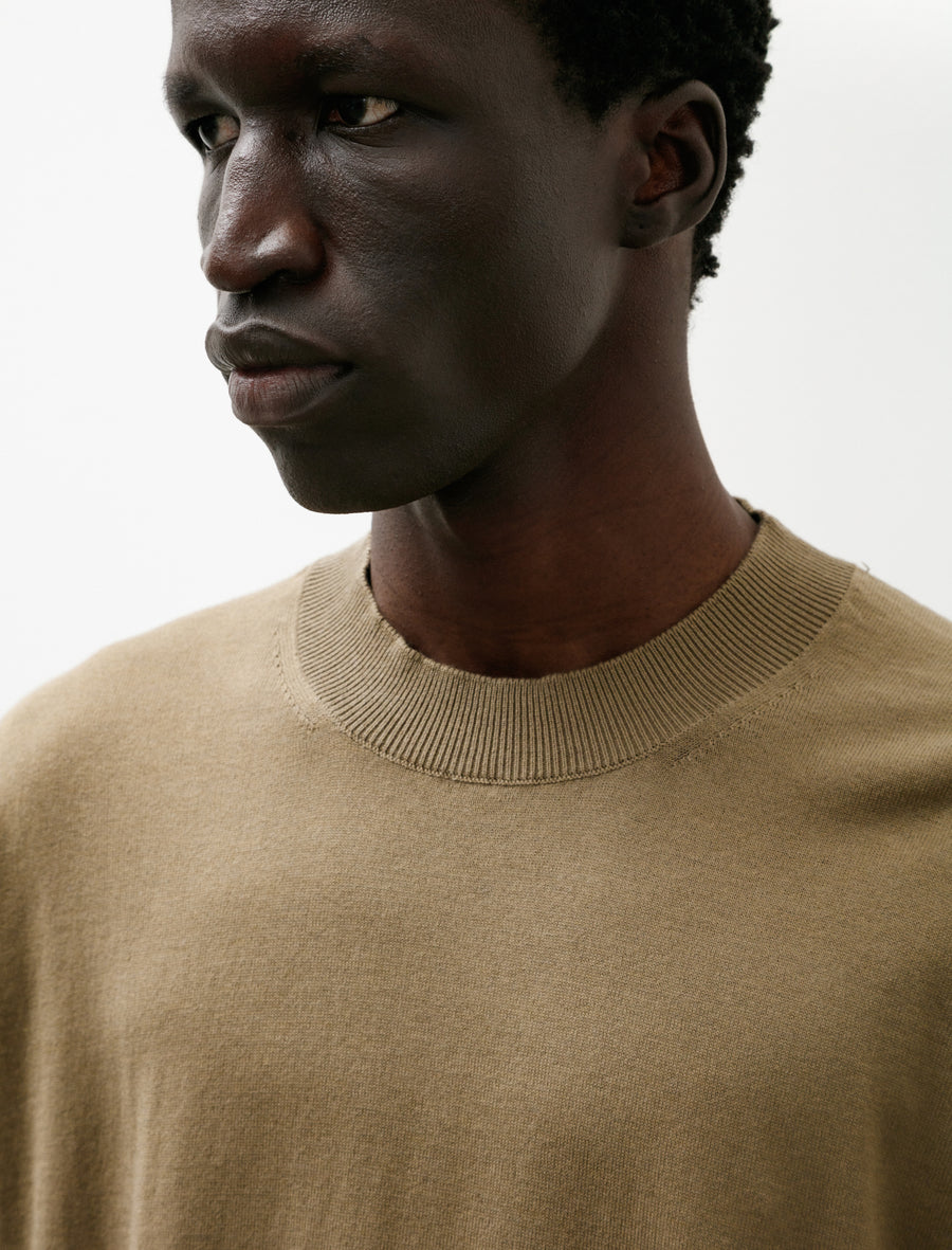 Fine Stripe T-Shirt Fine Cotton Merino Lichen - Image 4