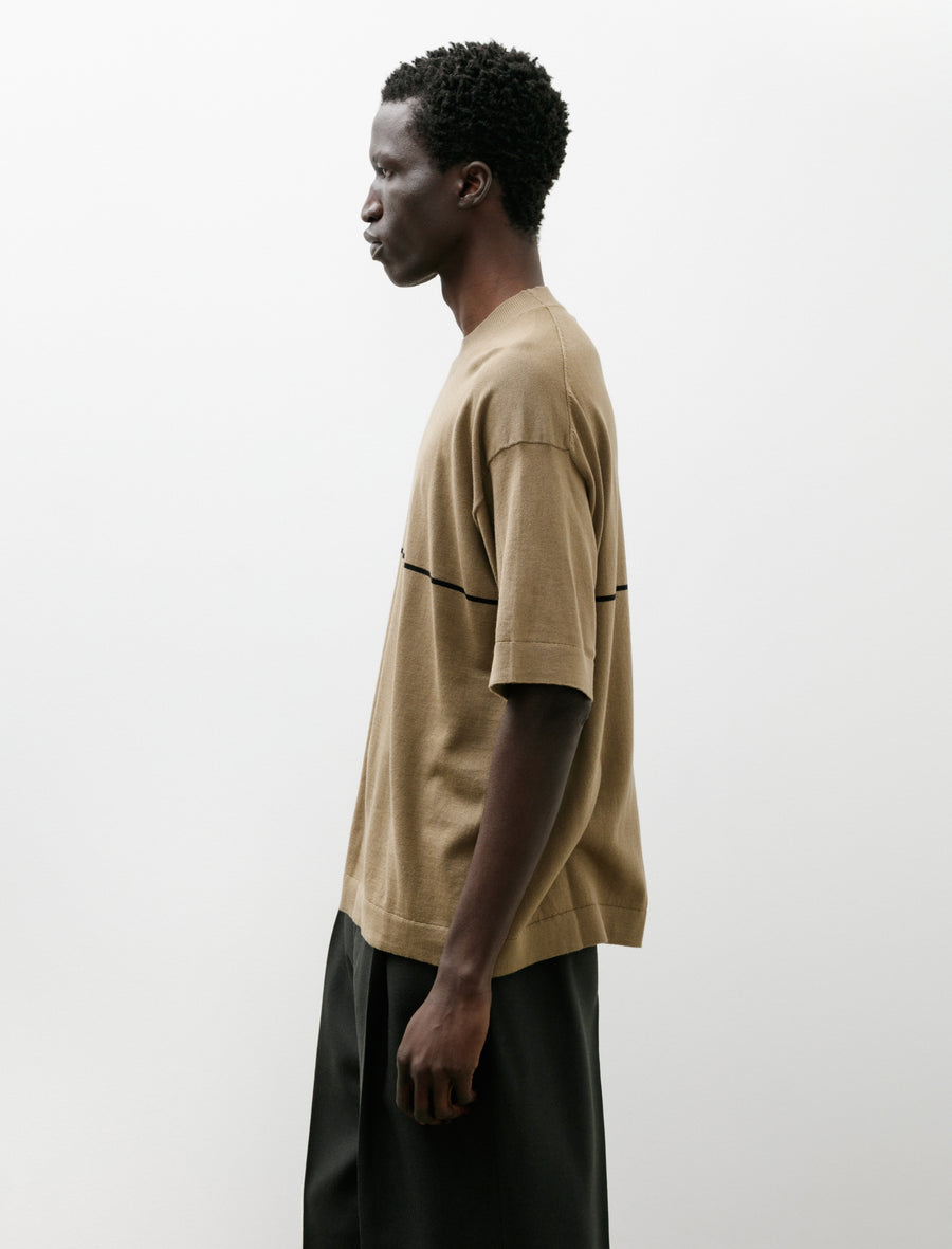 Fine Stripe T-Shirt Fine Cotton Merino Lichen - Image 3