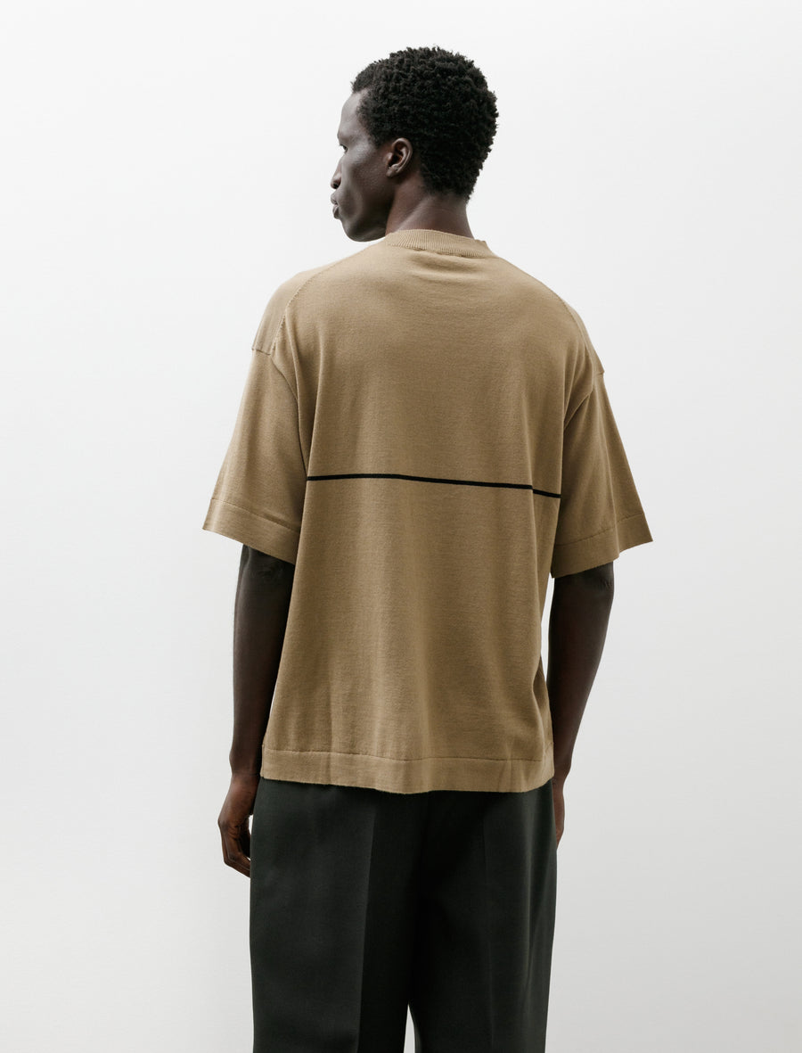 Fine Stripe T-Shirt Fine Cotton Merino Lichen - Image 2