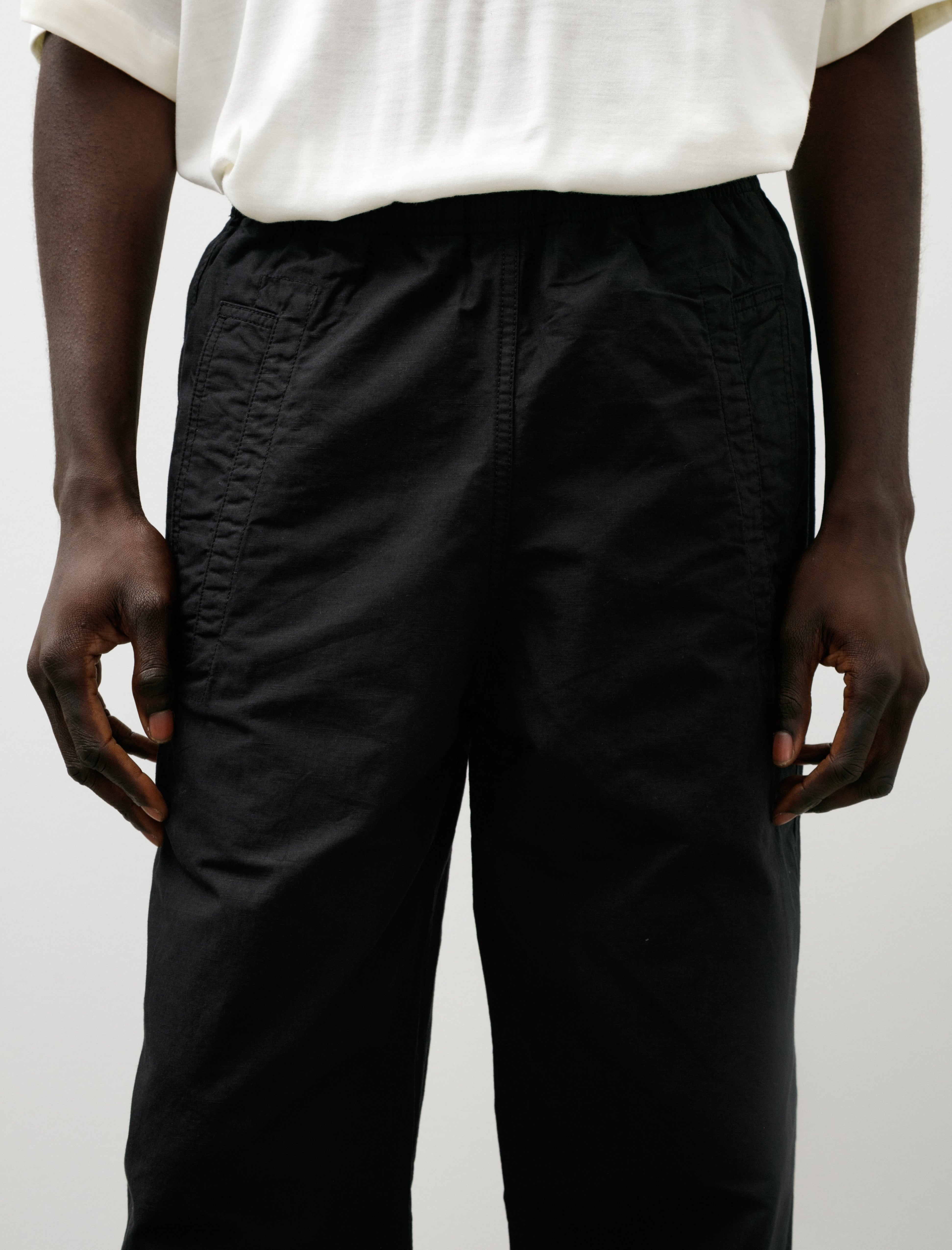 Margaret Howell MHL Wide Leg Jogger Dry Cotton Linen Black