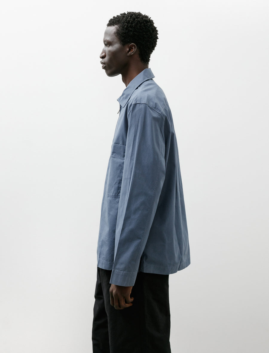 MHL Long Sleeve Half Zip Shirt Sanded Poplin Uniform Blue - Image 3