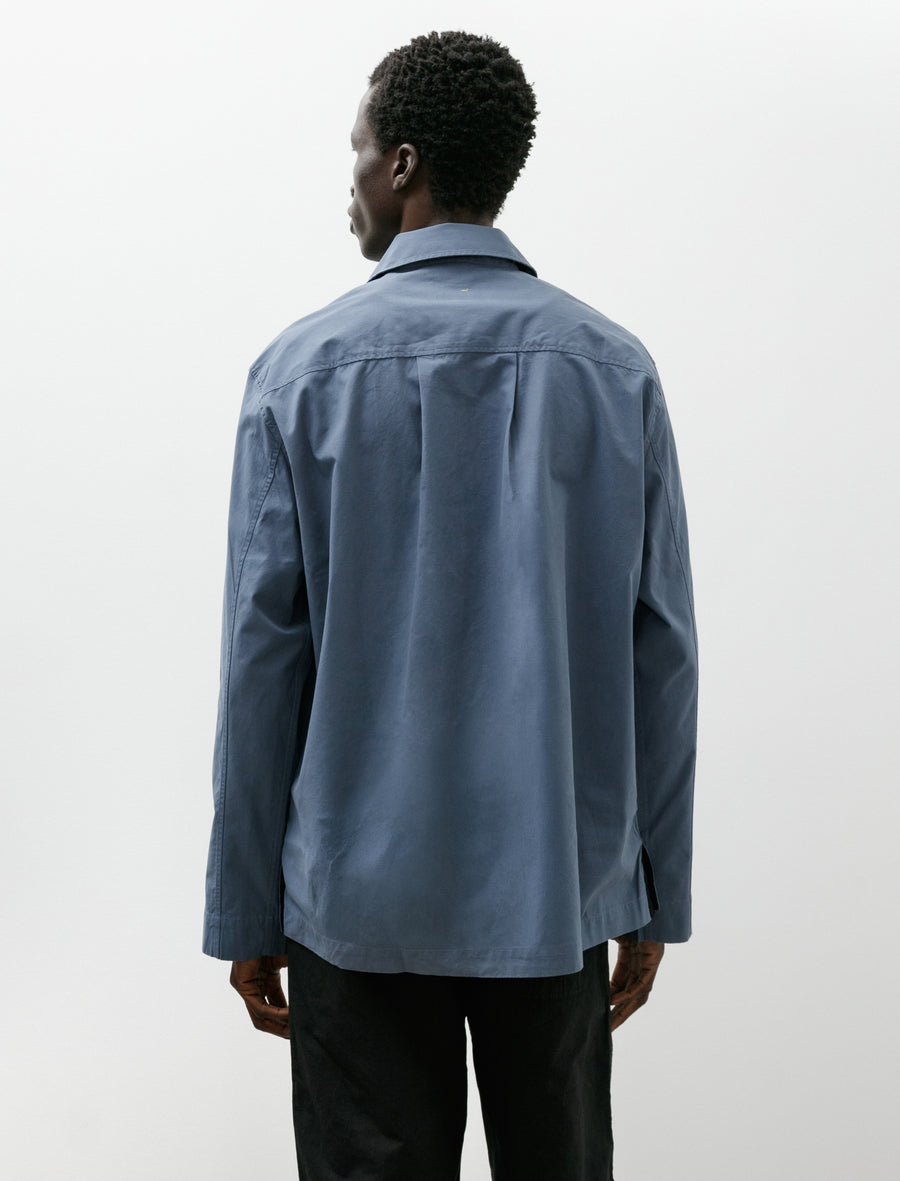 MHL Long Sleeve Half Zip Shirt Sanded Poplin Uniform Blue - Image 2