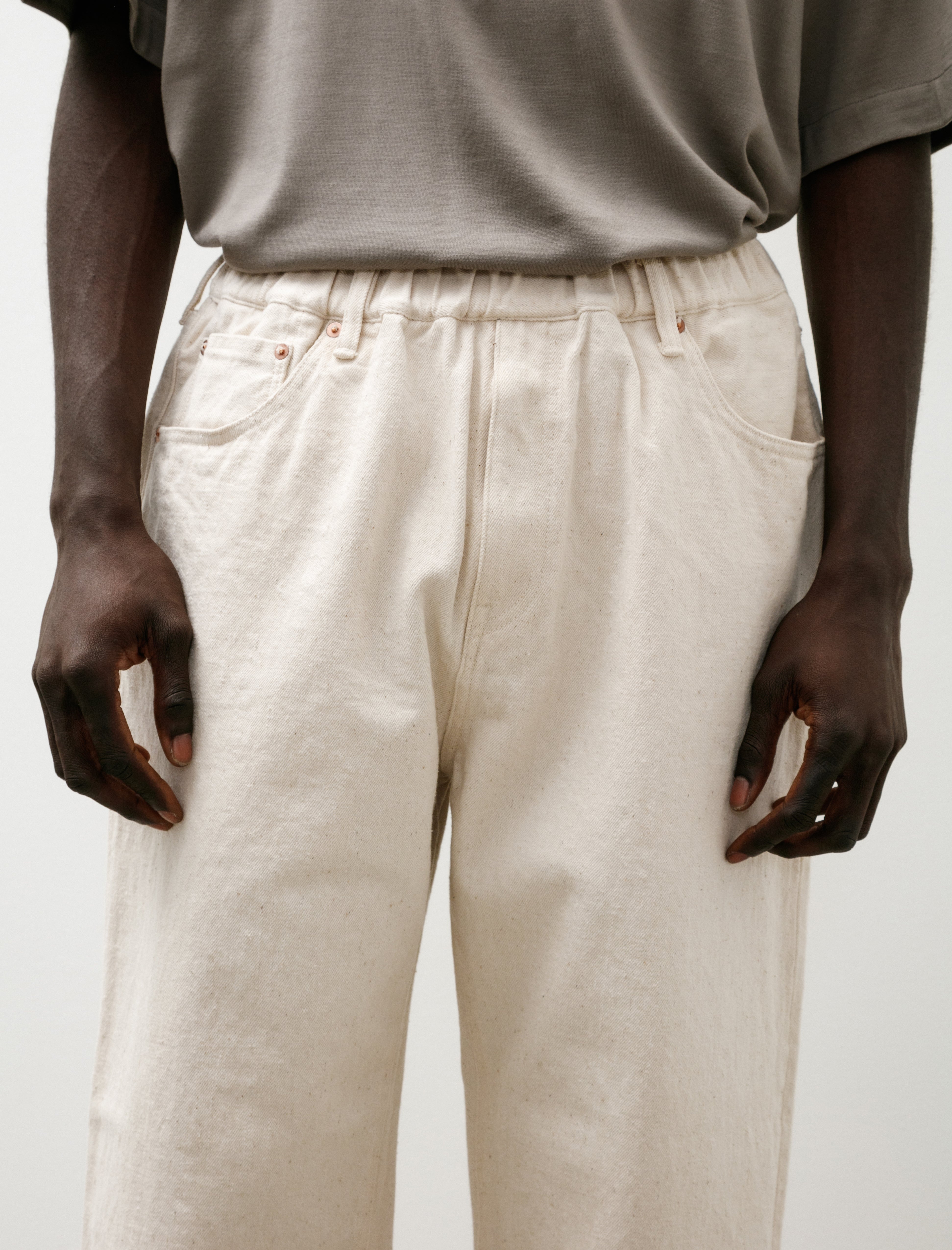 Yoko Sakamoto 5 Pocket Easy Pants Ecru
