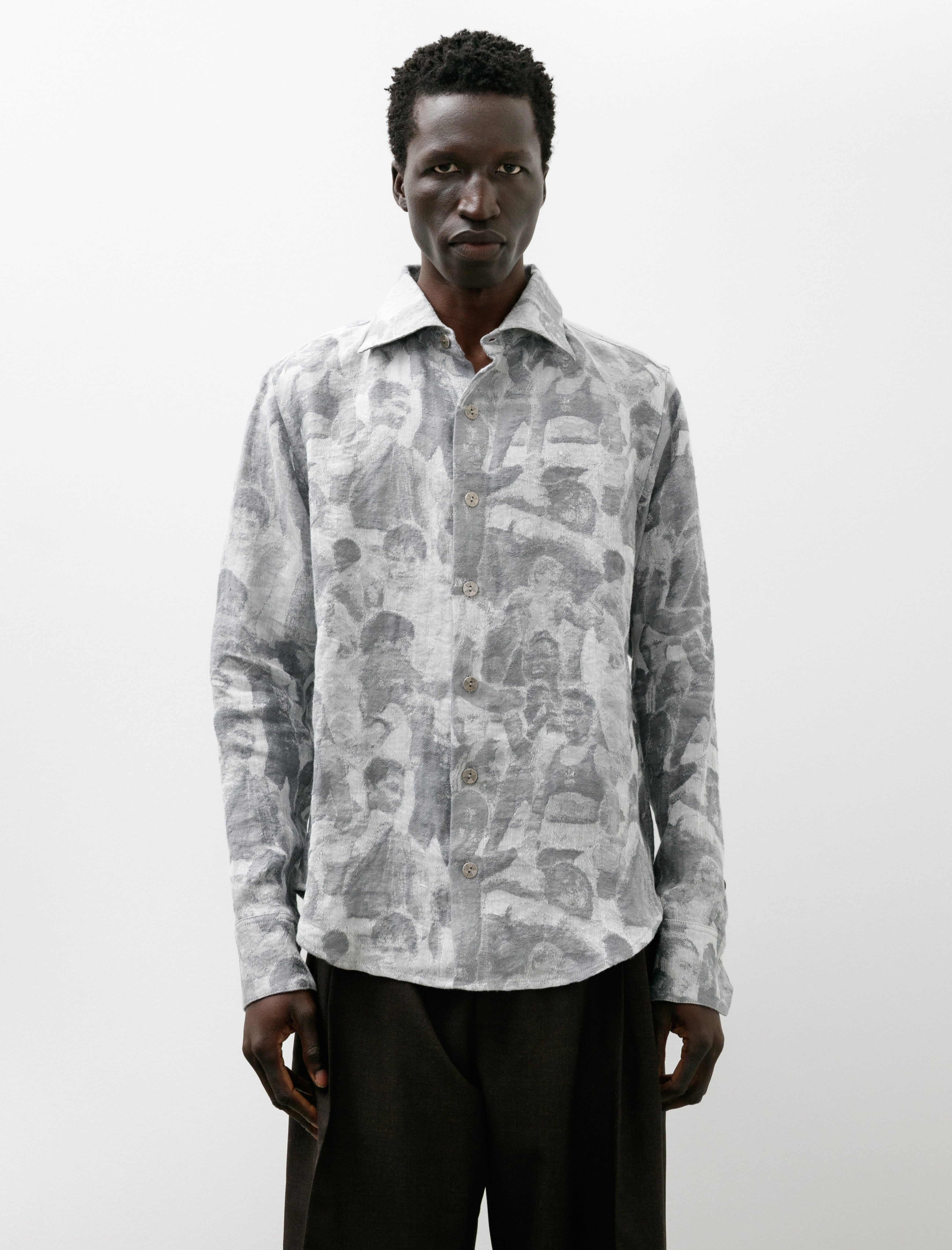 Cecile Tulkens Standard Shirt Long Sleeve Boxer Jacquard