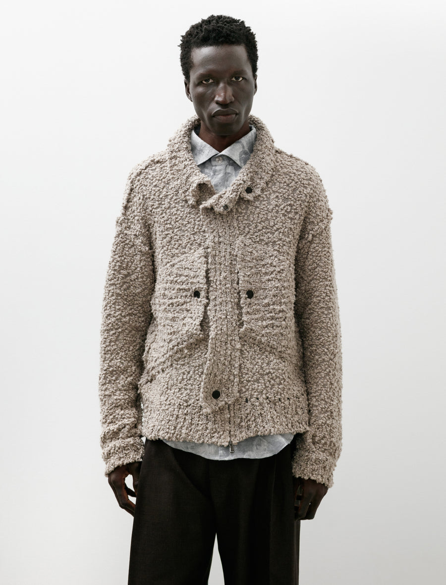 Boucle Popper Jacket Putty - Image 4